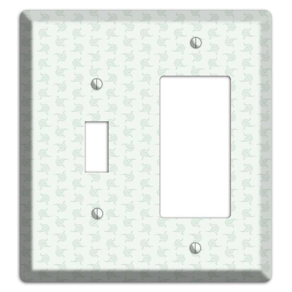 Mint Tiny Trefoil Cartouche Toggle / Rocker Wallplate