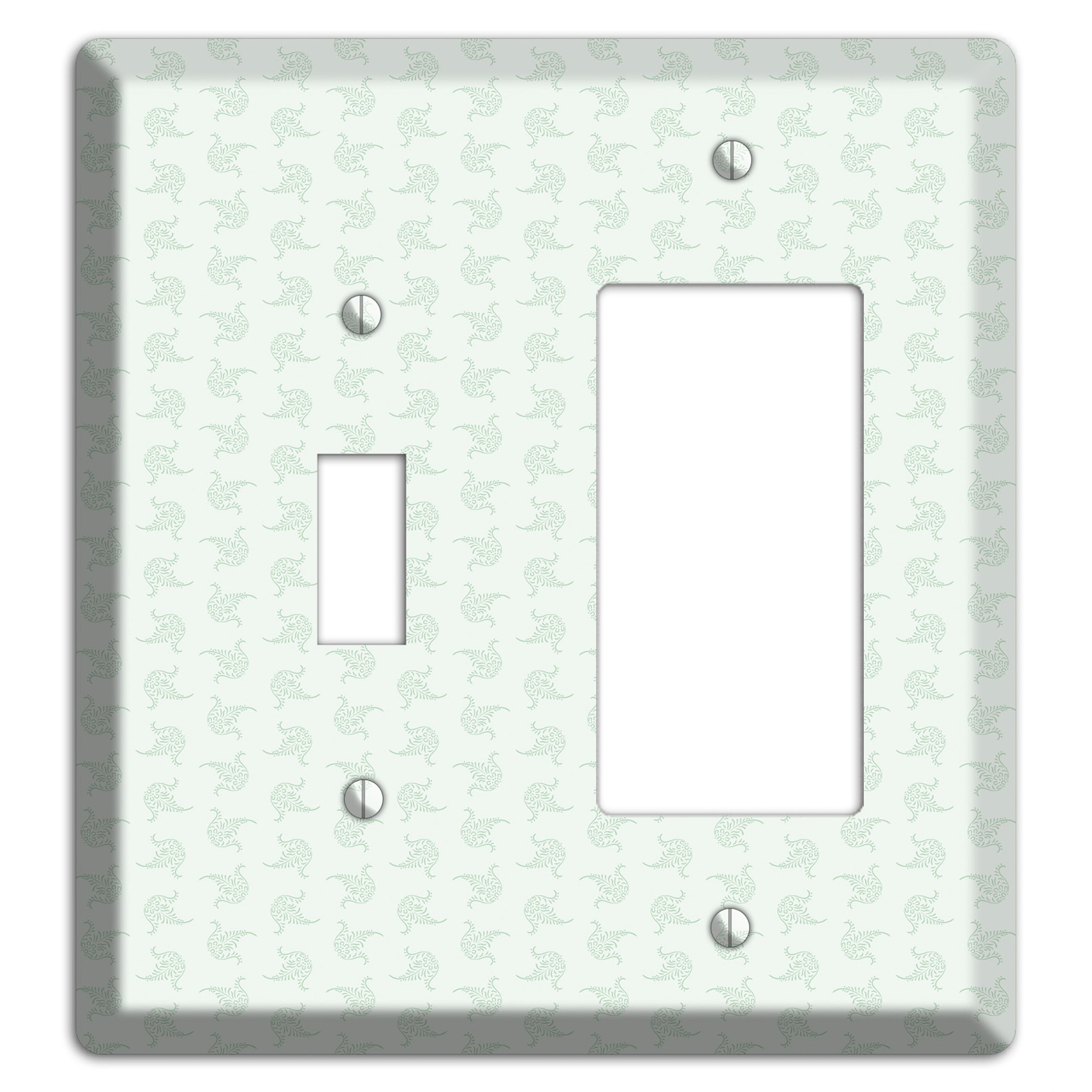 Mint Tiny Trefoil Cartouche Toggle / Rocker Wallplate