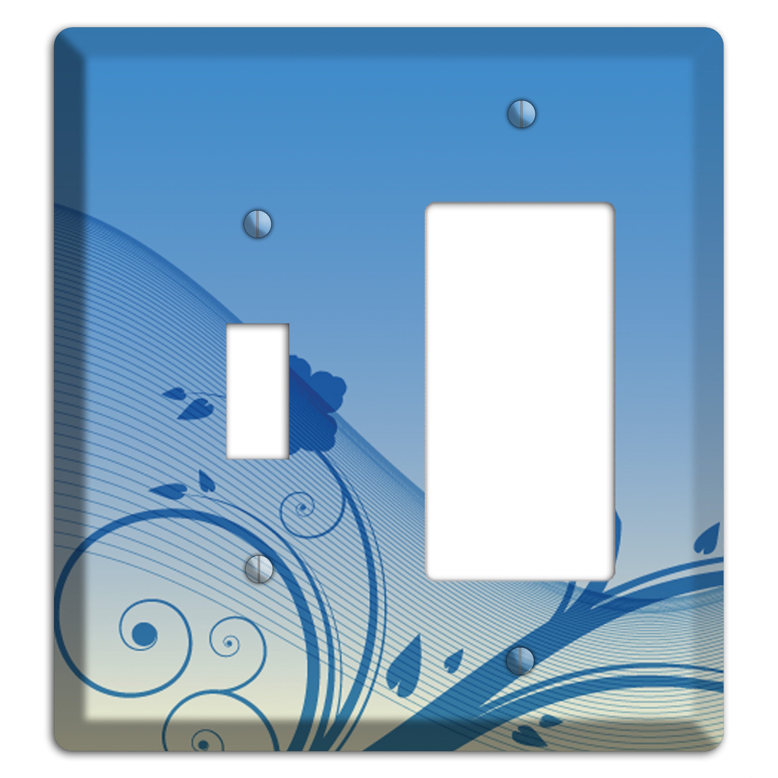 Blue Swirls Toggle / Rocker Wallplate