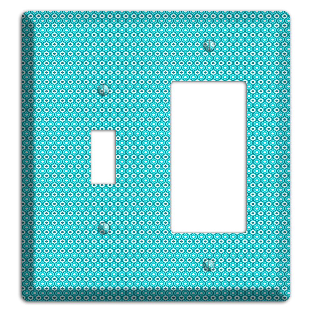Turquoise Tiny Double Scallop Toggle / Rocker Wallplate