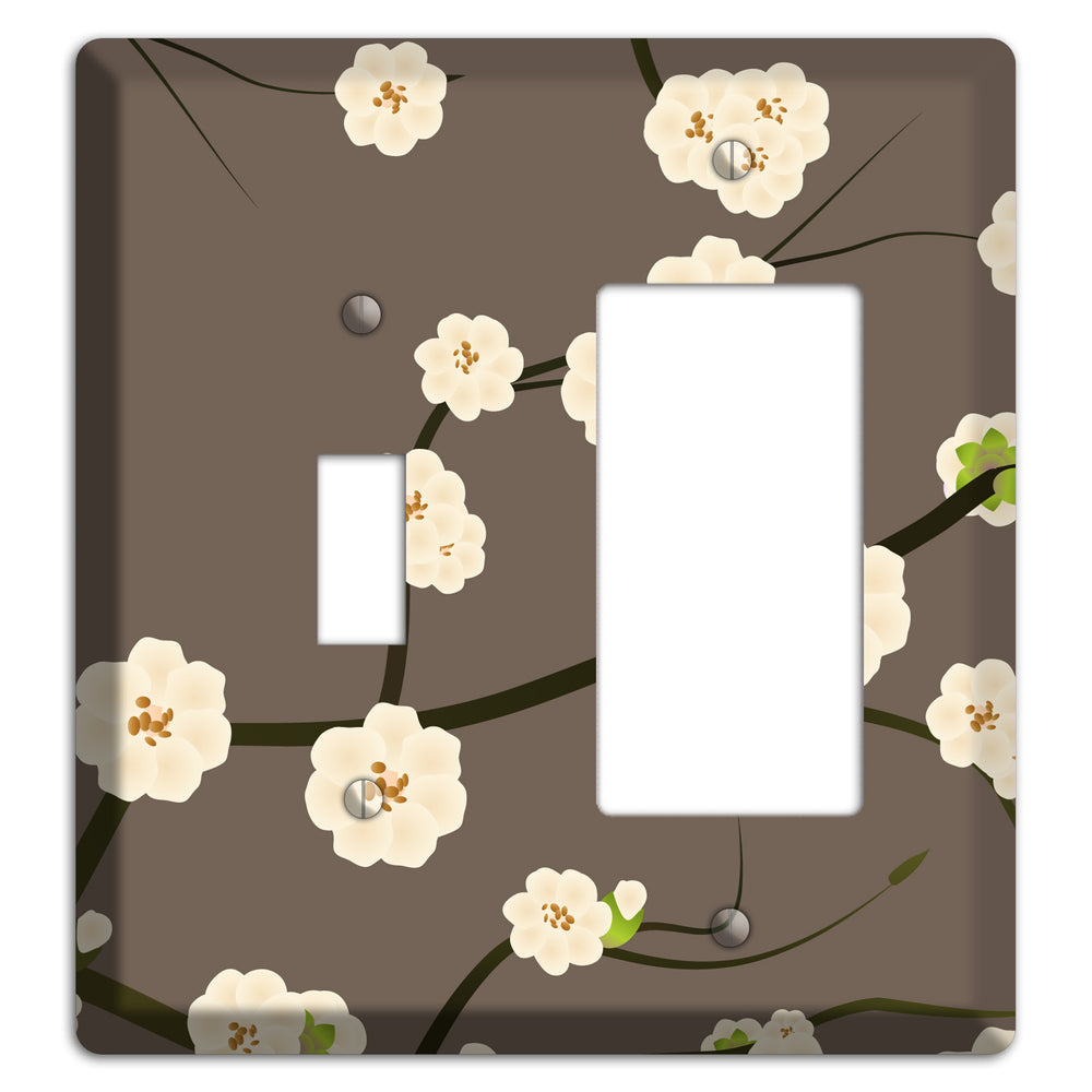 Yellow and Brown Cherry Blossoms Toggle / Rocker Wallplate