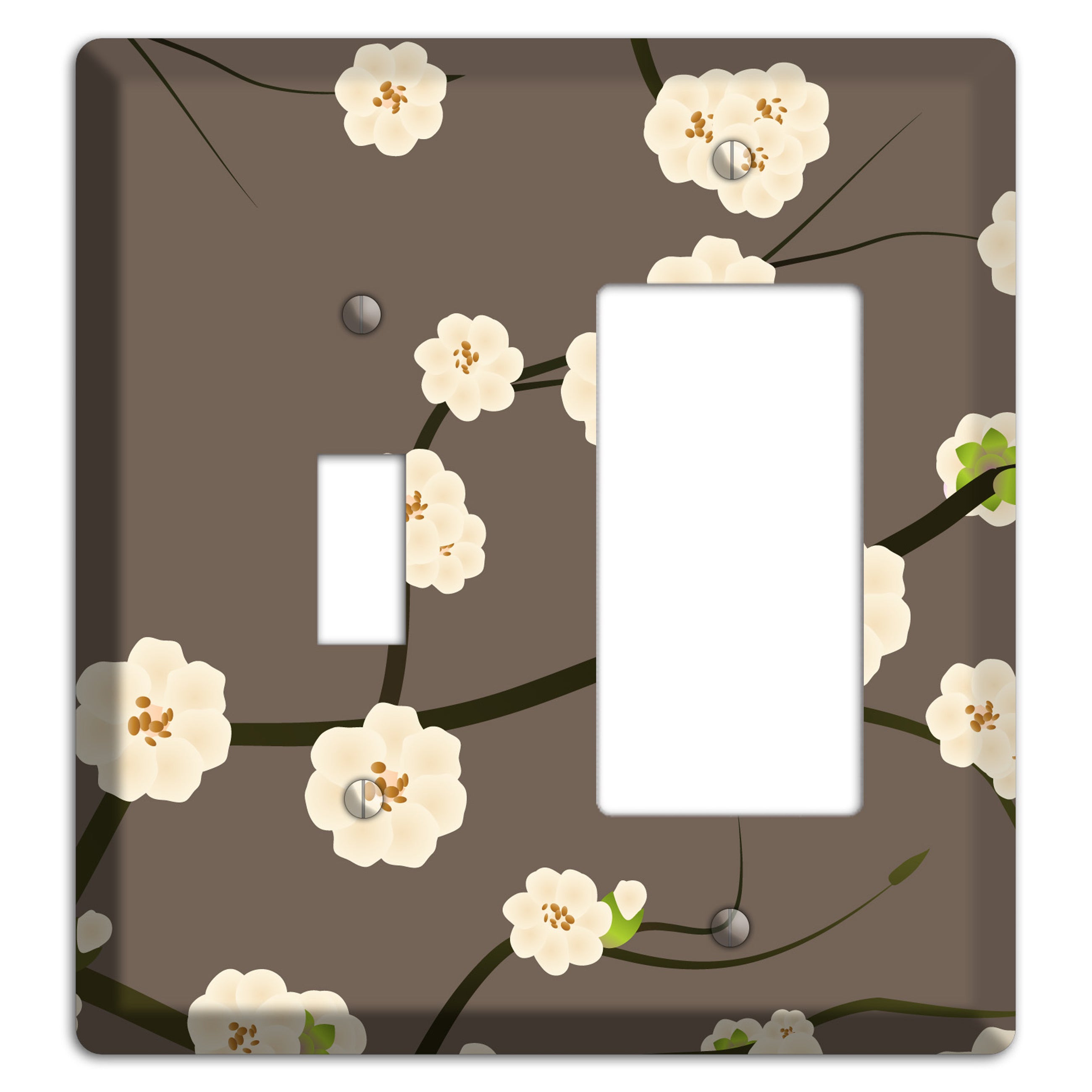 Yellow and Brown Cherry Blossoms Toggle / Rocker Wallplate