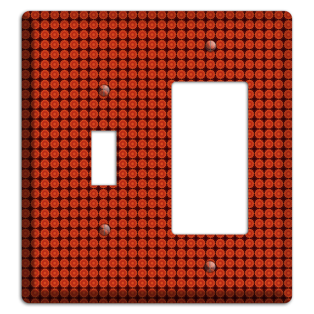 Maroon with Tiled Red Foulard Toggle / Rocker Wallplate