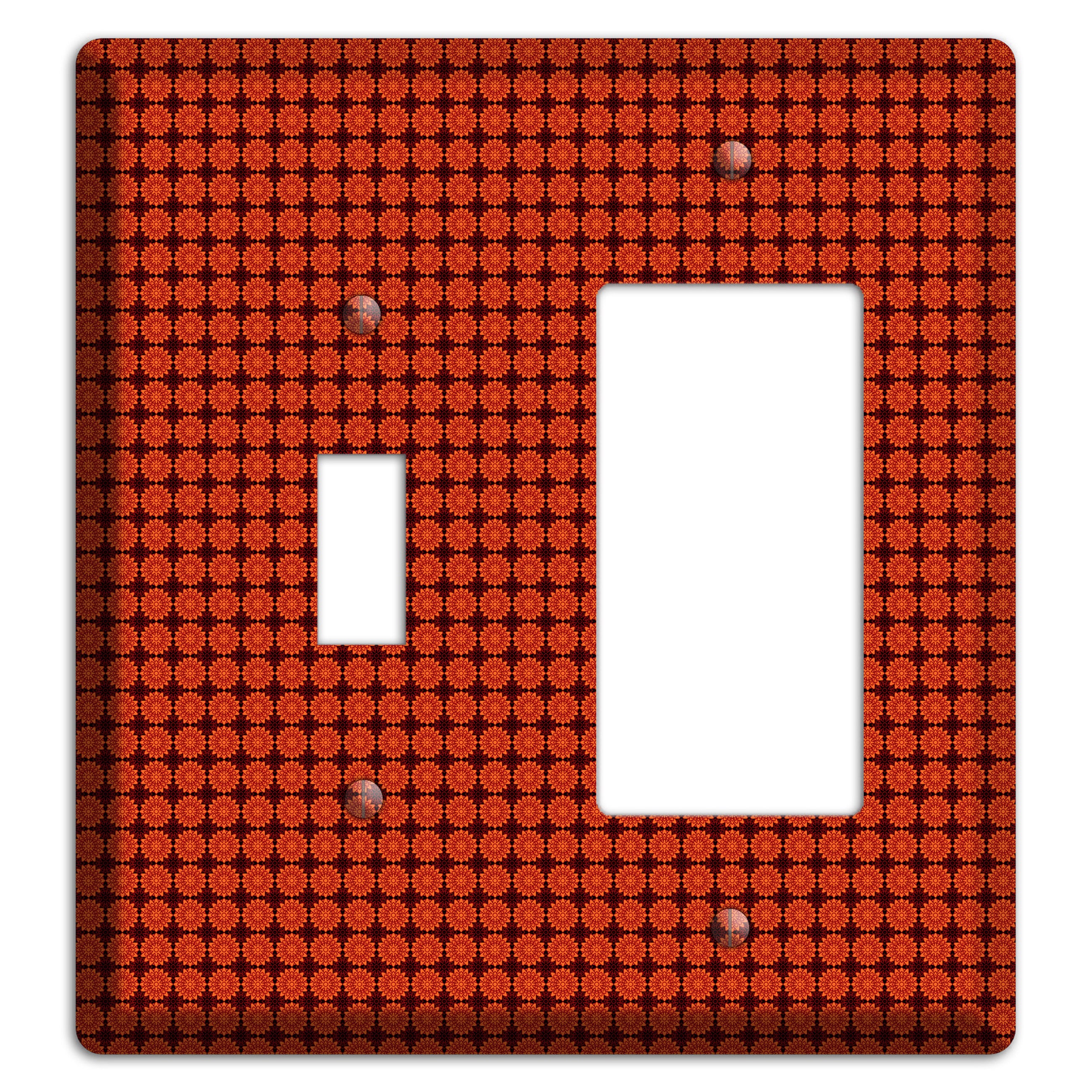 Maroon with Tiled Red Foulard Toggle / Rocker Wallplate