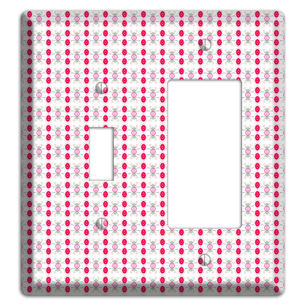 Multi Pink Cartouche Toggle / Rocker Wallplate