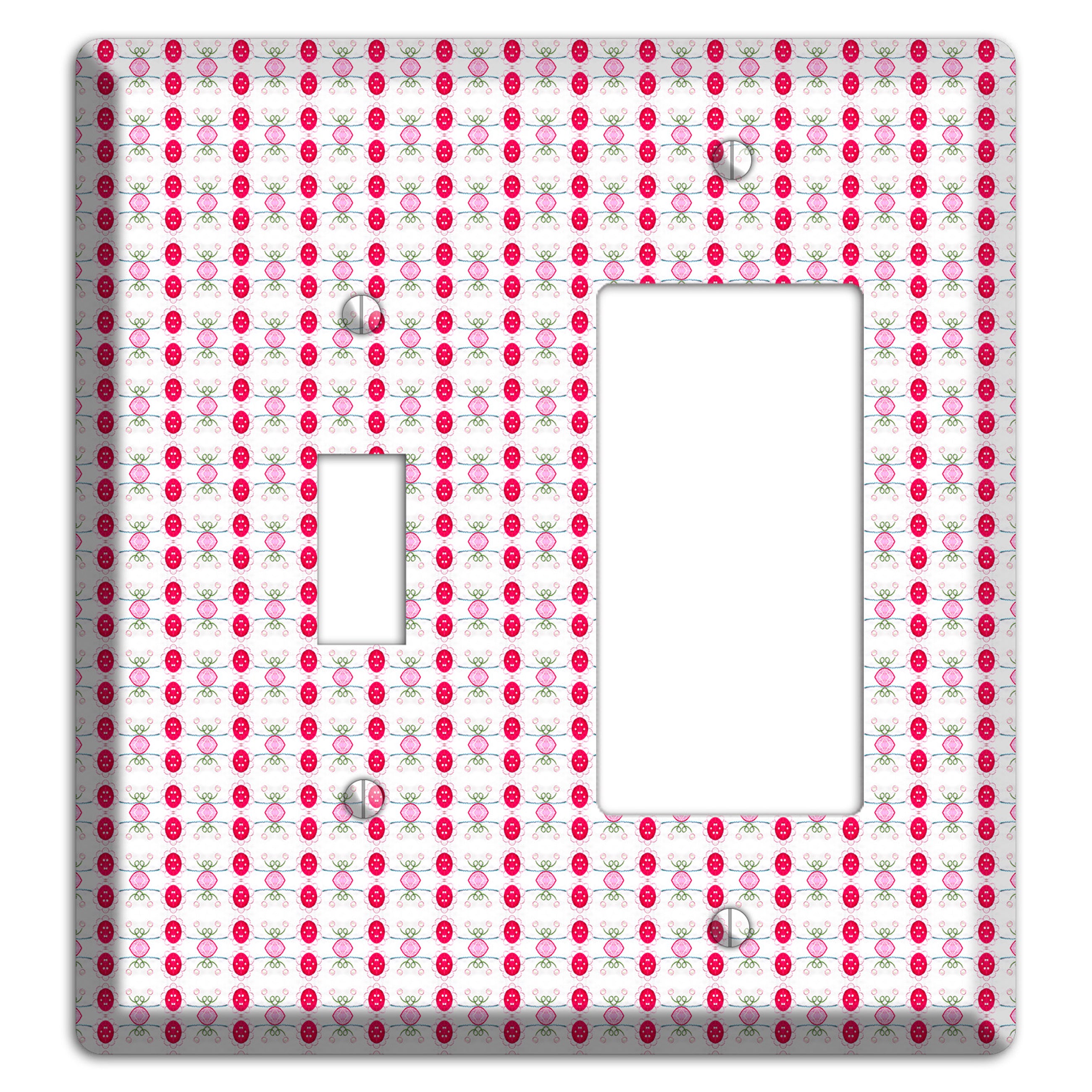 Multi Pink Cartouche Toggle / Rocker Wallplate