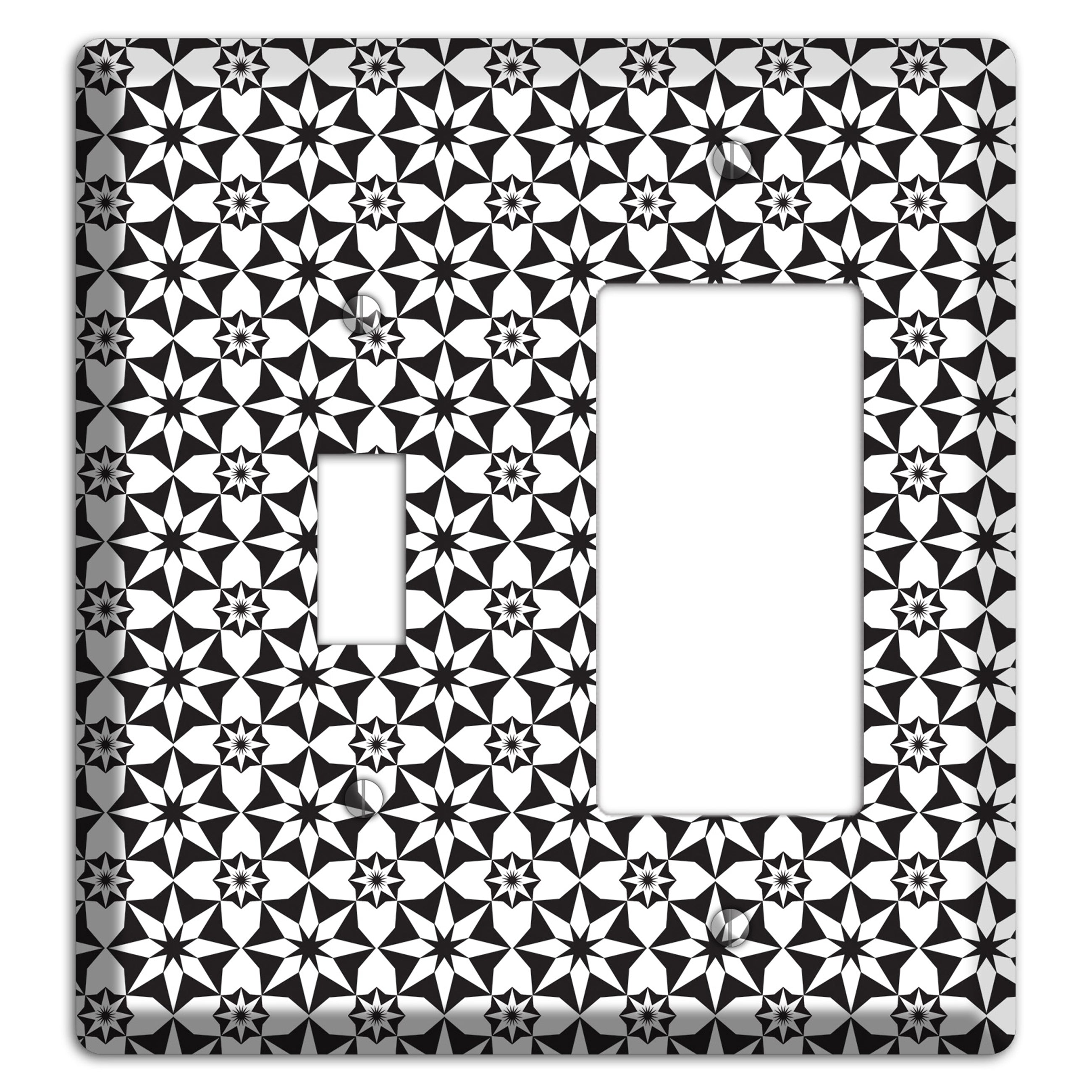 White with Black Foulard 2 Toggle / Rocker Wallplate