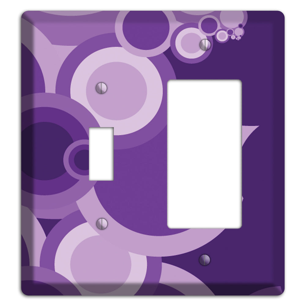 Purple Circles Toggle / Rocker Wallplate