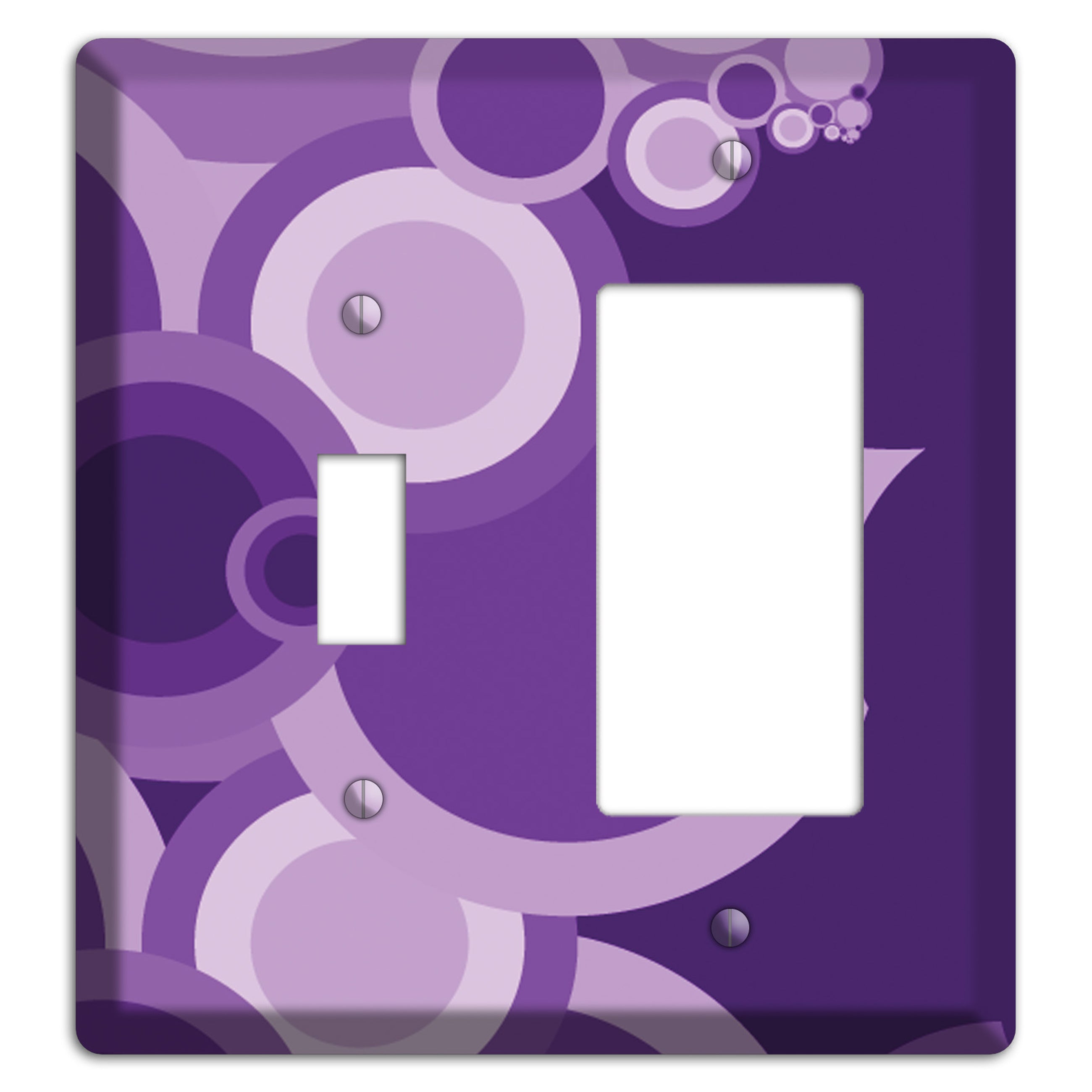 Purple Circles Toggle / Rocker Wallplate