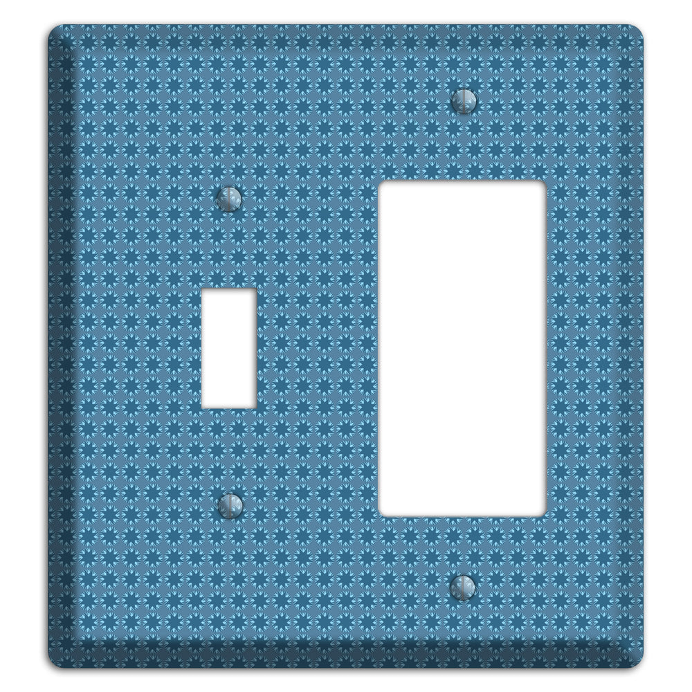 Multi Blue Tiled Foulard Toggle / Rocker Wallplate