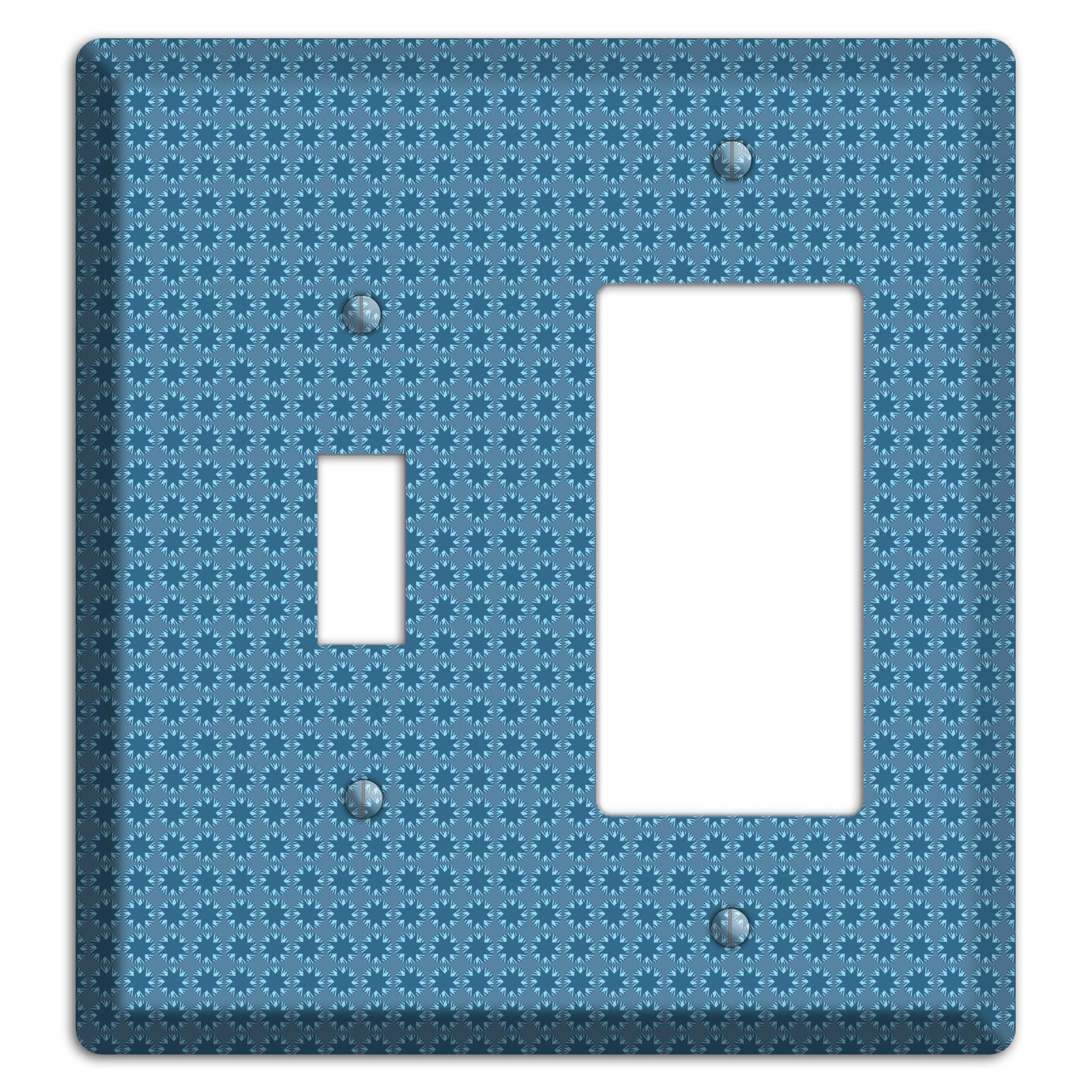 Multi Blue Tiled Foulard Toggle / Rocker Wallplate