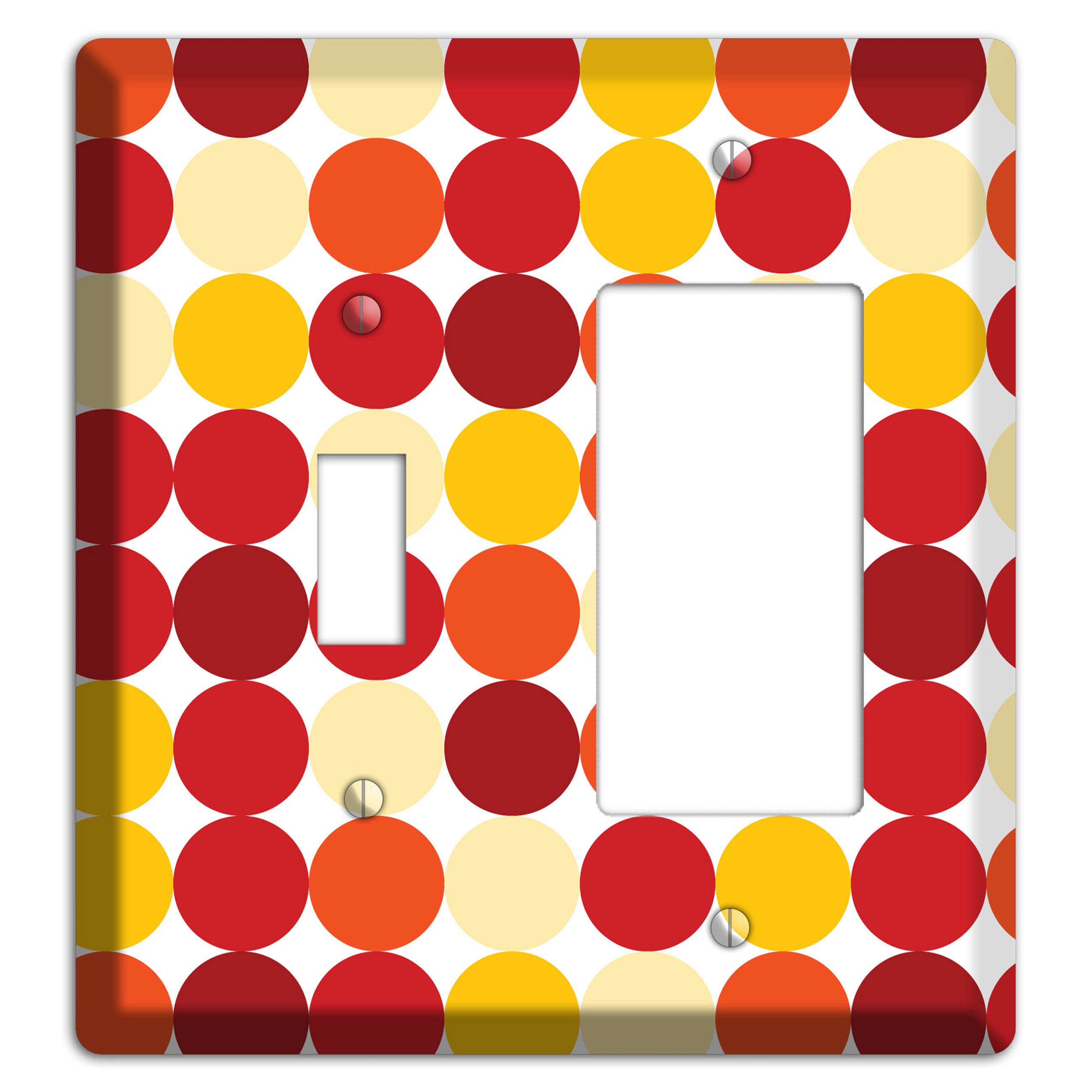 Multi Red and Beige Dots Toggle / Rocker Wallplate