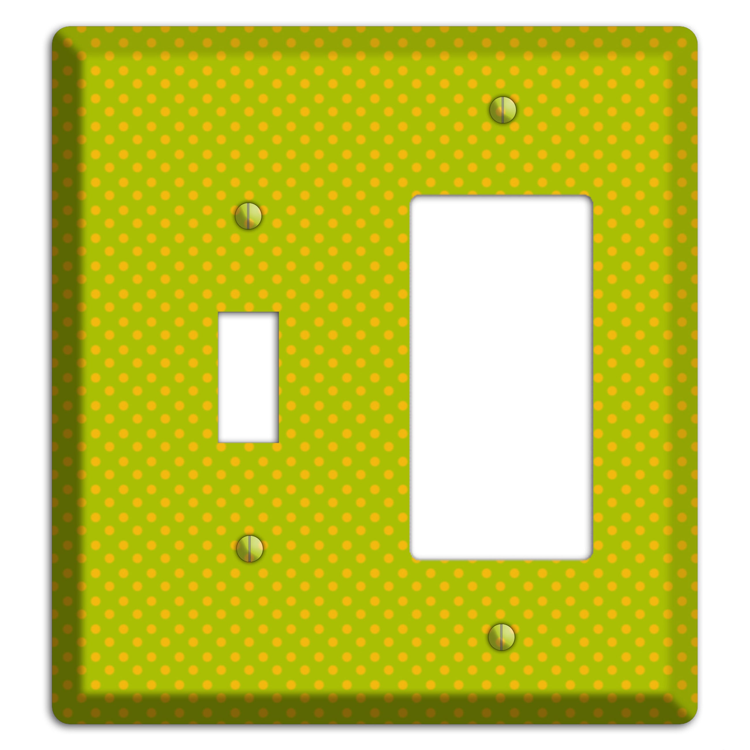 Multi Lime Tiny Polka Dots Toggle / Rocker Wallplate