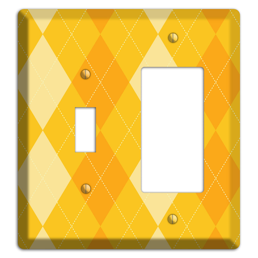 Yellow Argyle Toggle / Rocker Wallplate