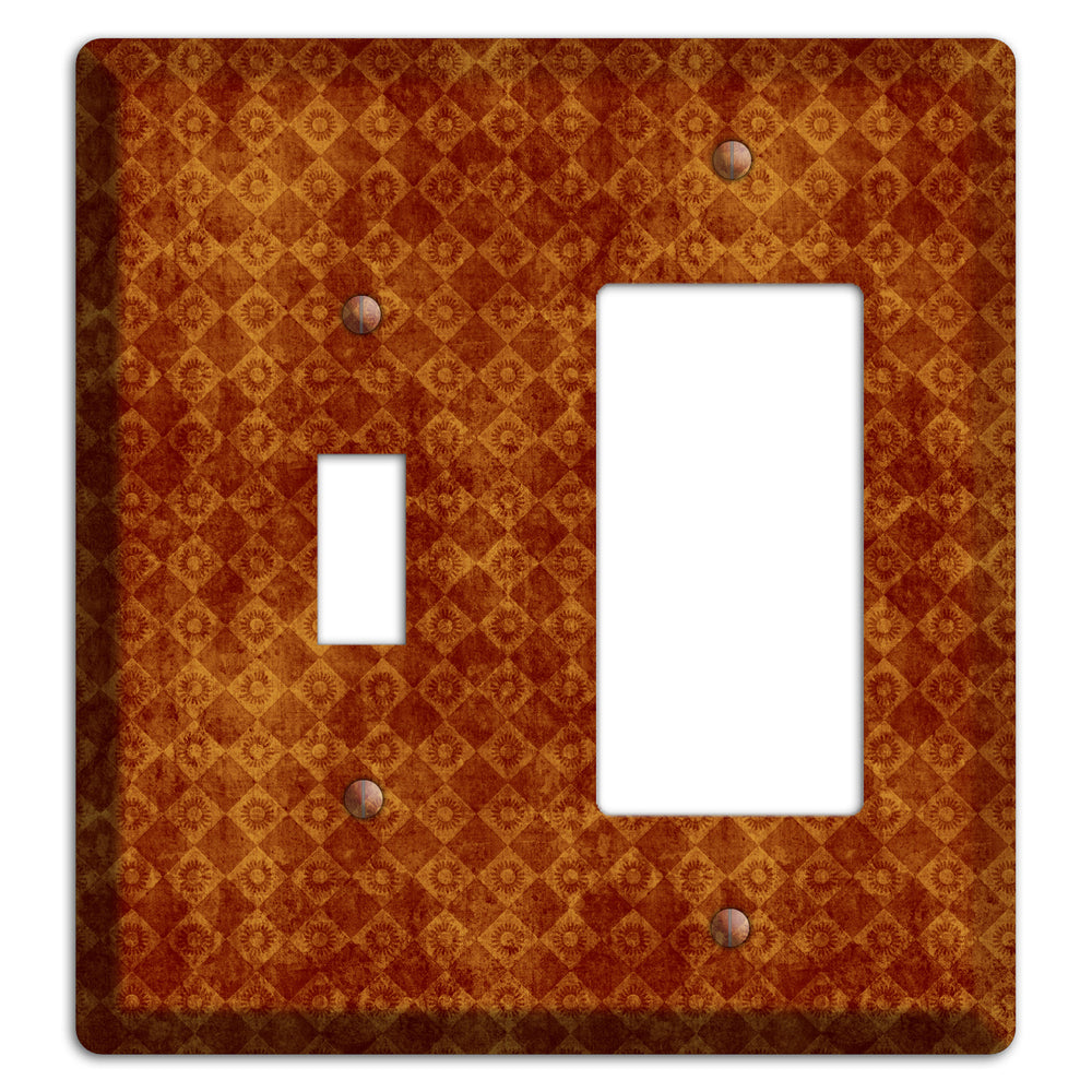 Maroon Diamond Circles Toggle / Rocker Wallplate