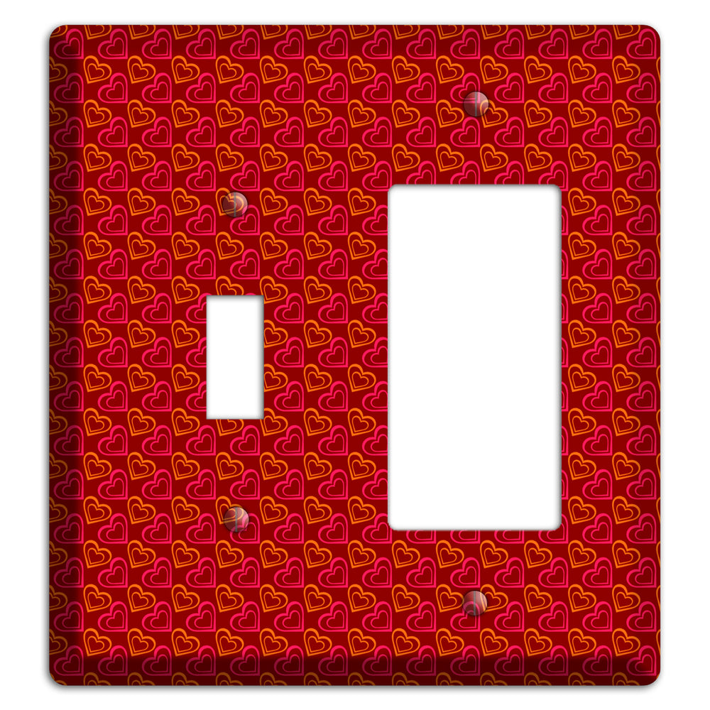 Red and Orange Hearts Toggle / Rocker Wallplate