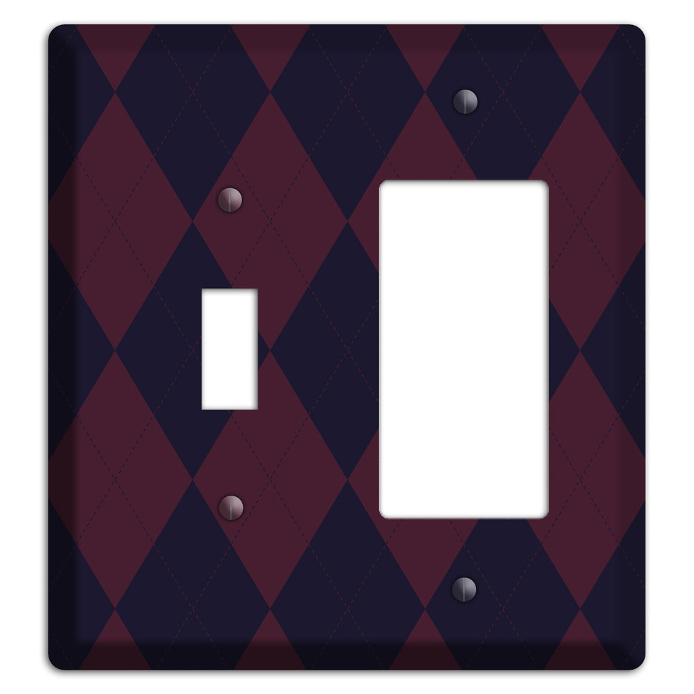 Dark Purple Argyle Toggle / Rocker Wallplate