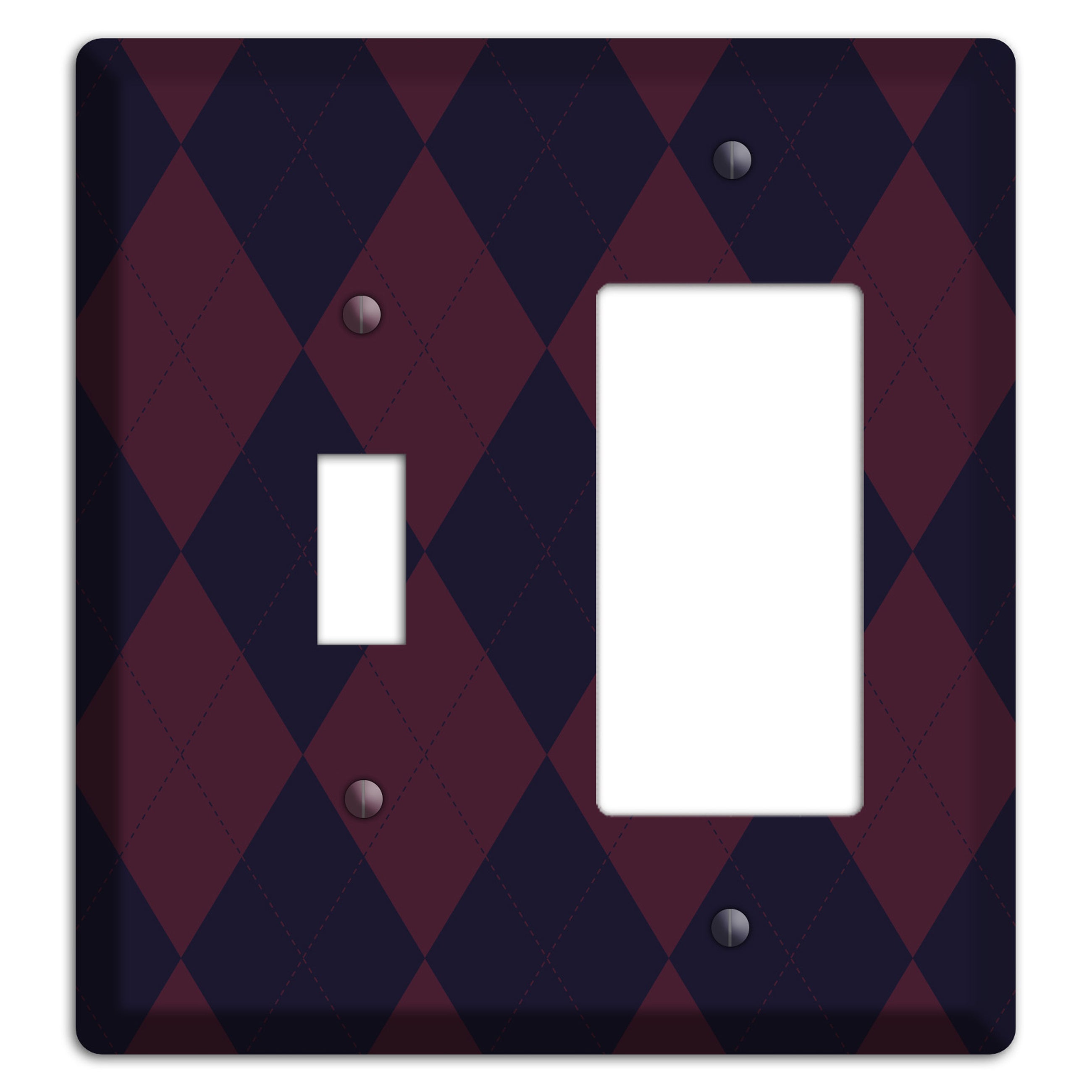 Dark Purple Argyle Toggle / Rocker Wallplate