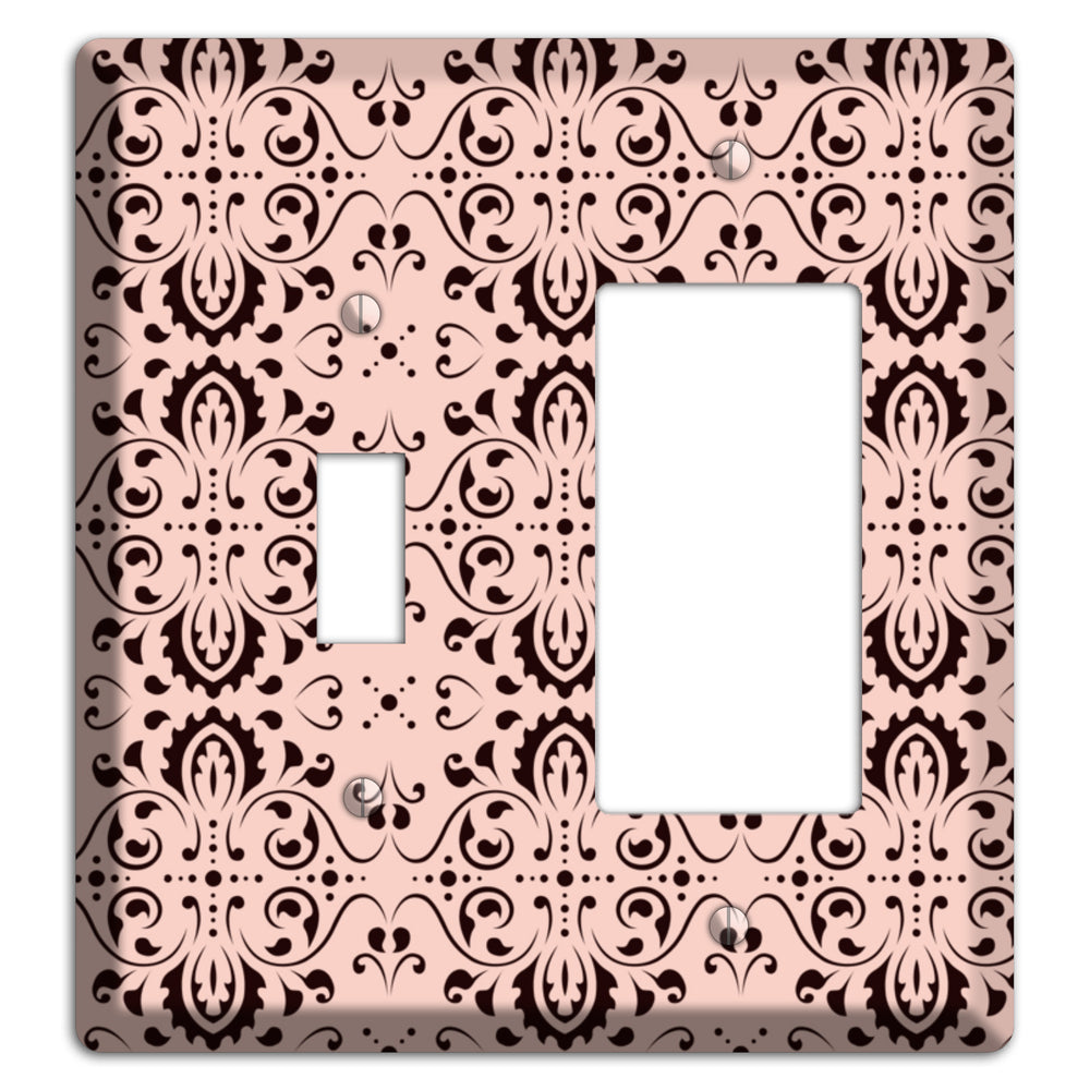 Coral Tapestry Cartouche Toggle / Rocker Wallplate