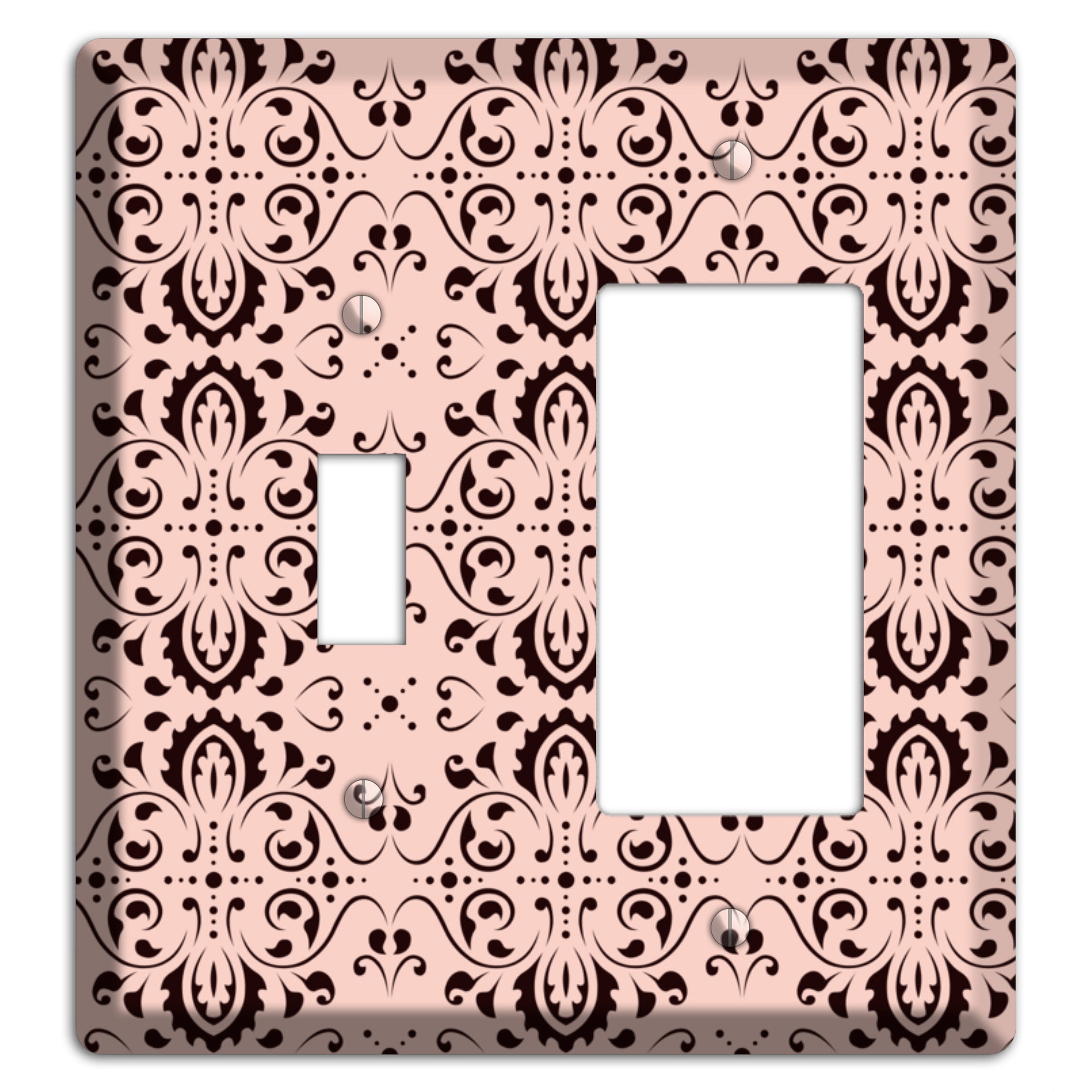 Coral Tapestry Cartouche Toggle / Rocker Wallplate