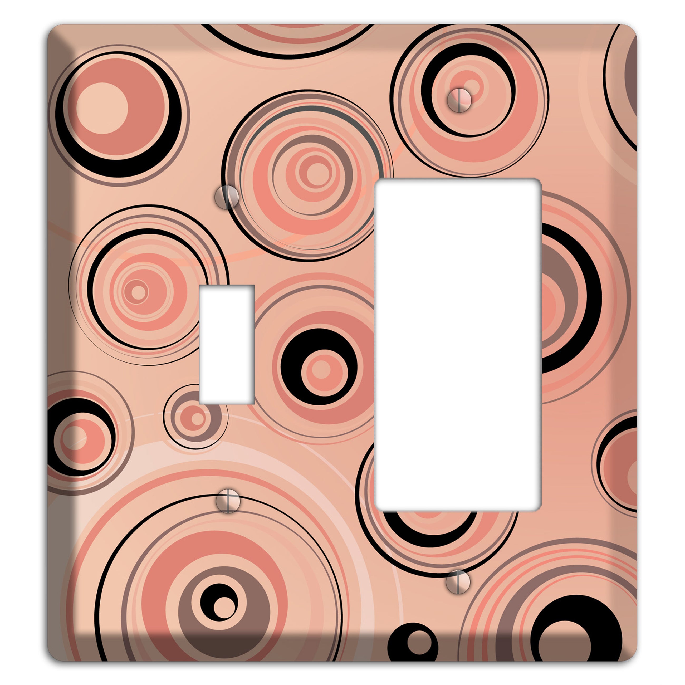 Salmon Circles Toggle / Rocker Wallplate