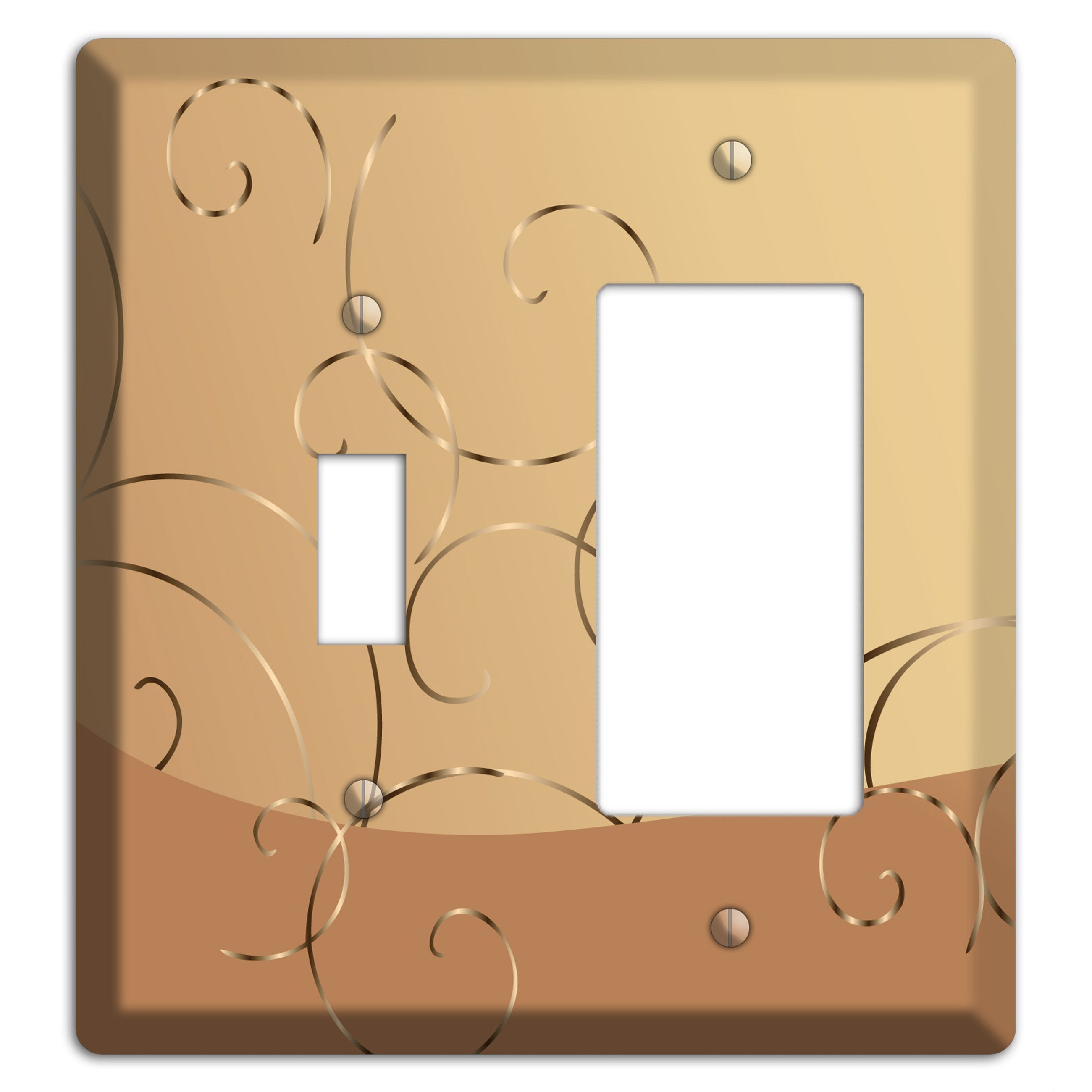 Light Brown and Beige Swirl Toggle / Rocker Wallplate