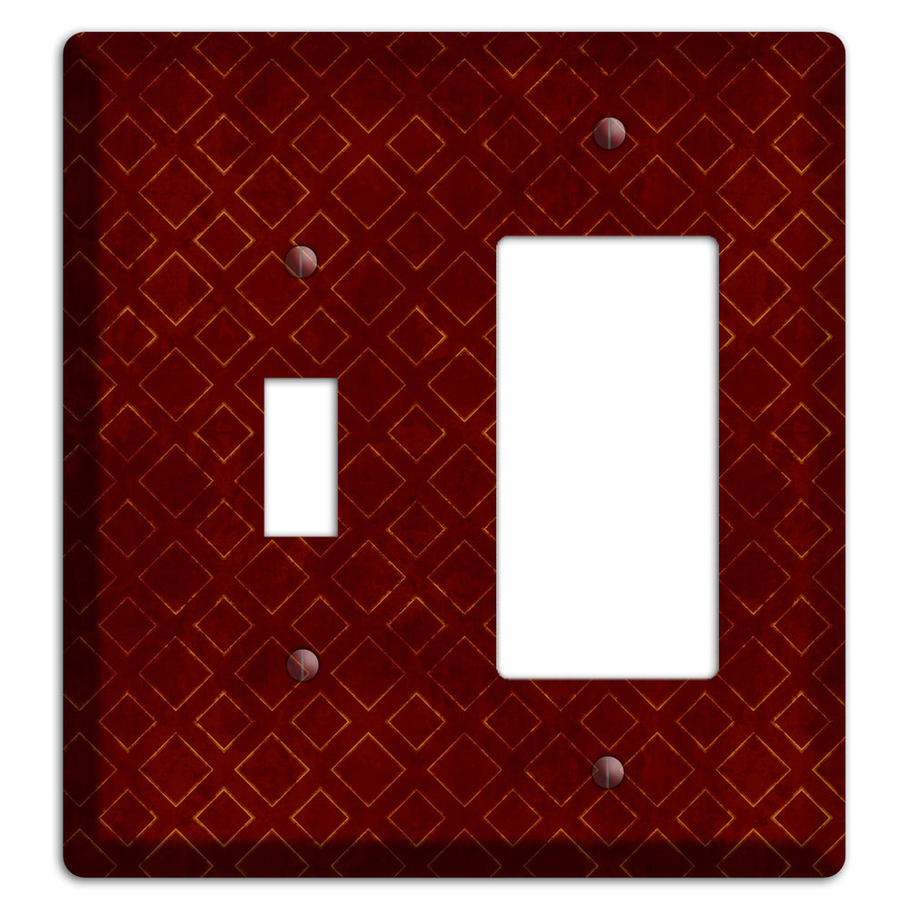 Maroon Diamonds Toggle / Rocker Wallplate