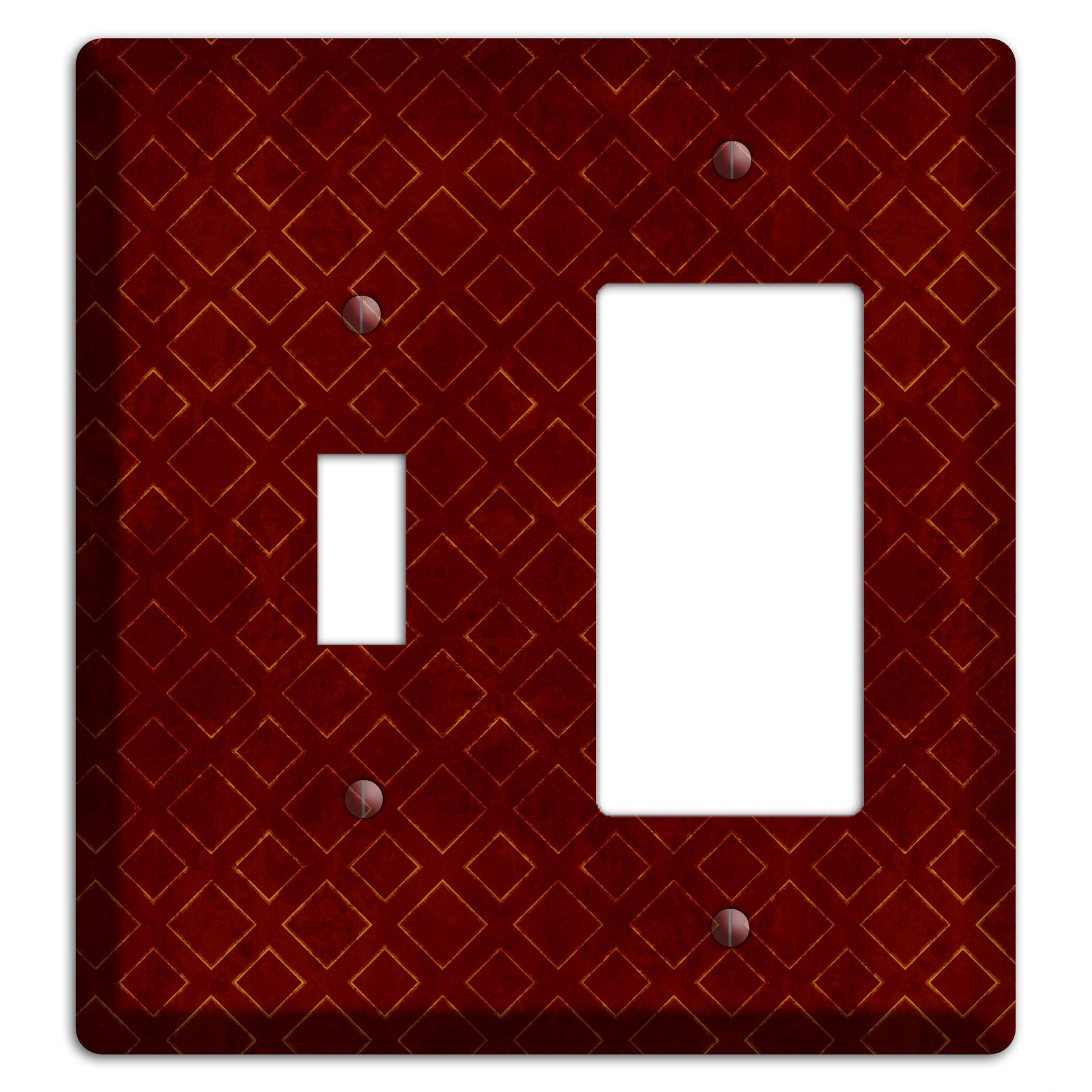 Maroon Diamonds Toggle / Rocker Wallplate