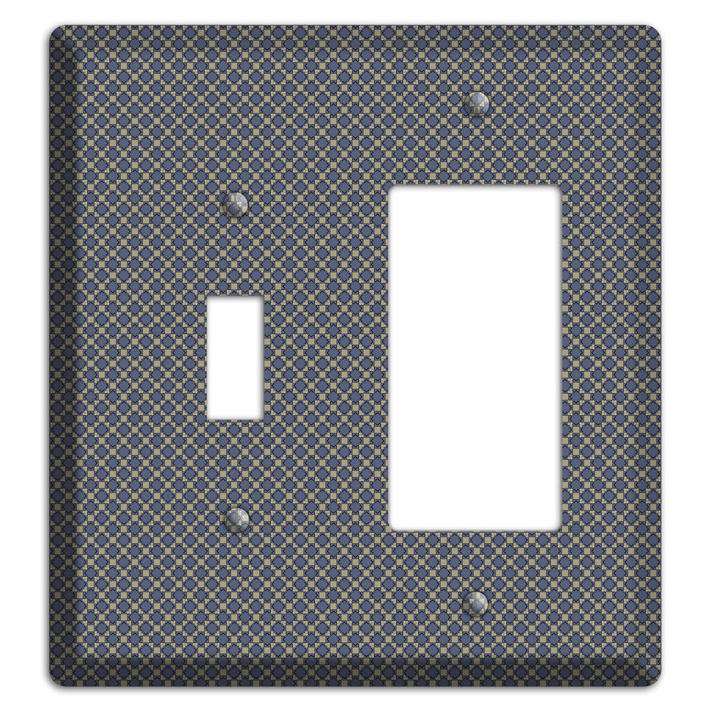Blue-grey Arabesque Toggle / Rocker Wallplate