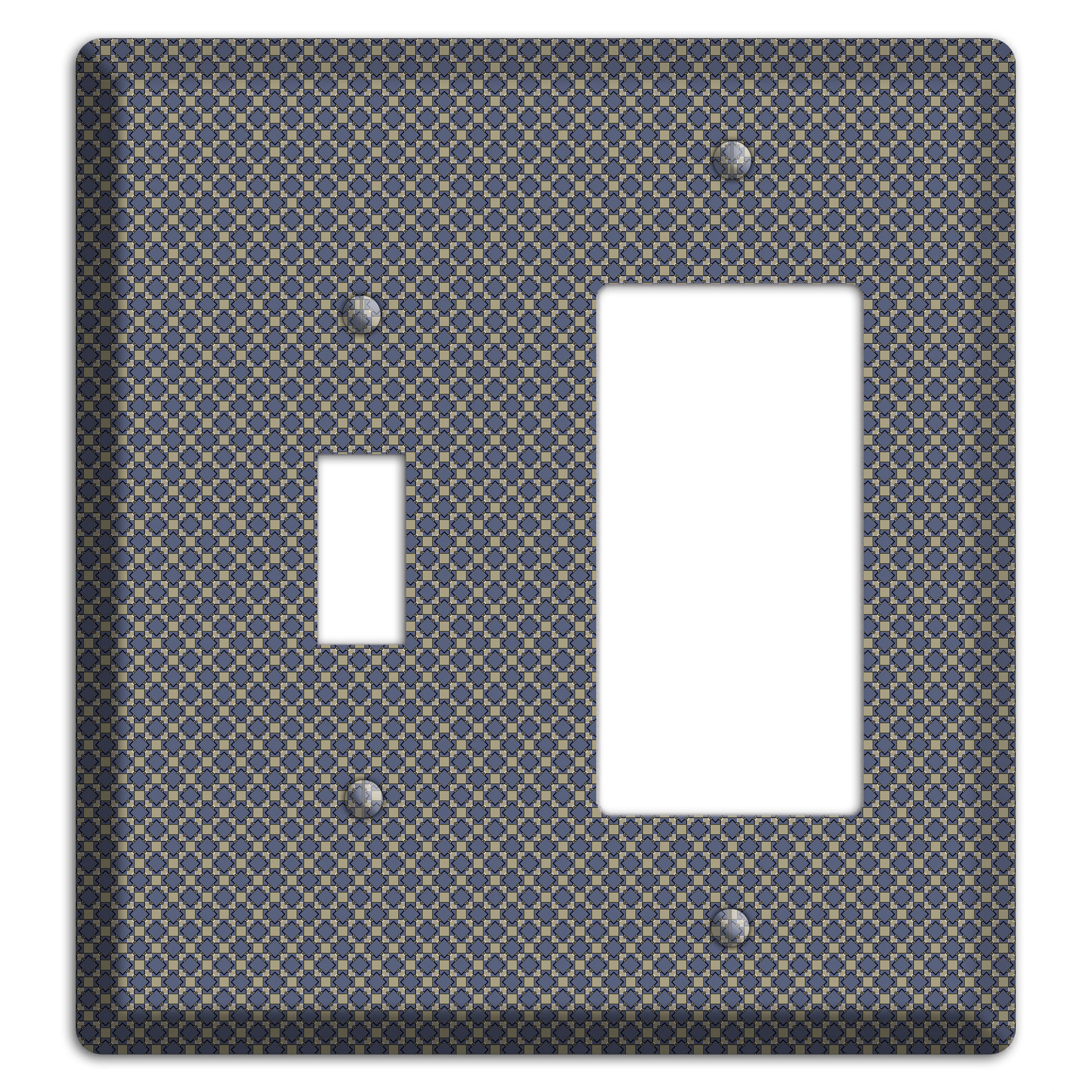 Blue-grey Arabesque Toggle / Rocker Wallplate