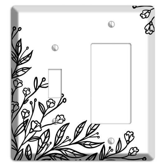 Hand-Drawn Floral 2 Toggle / Rocker Wallplate