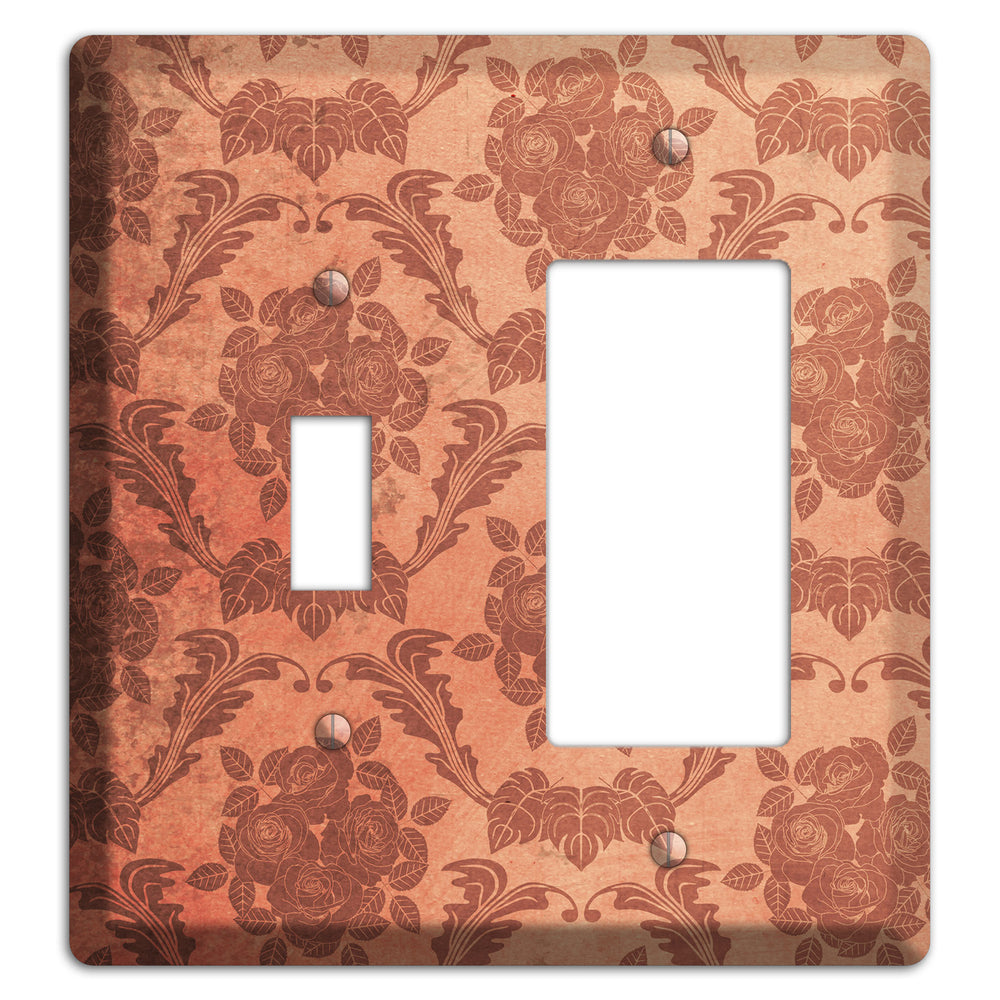 Contessa Vintage Rose Damask Toggle / Rocker Wallplate