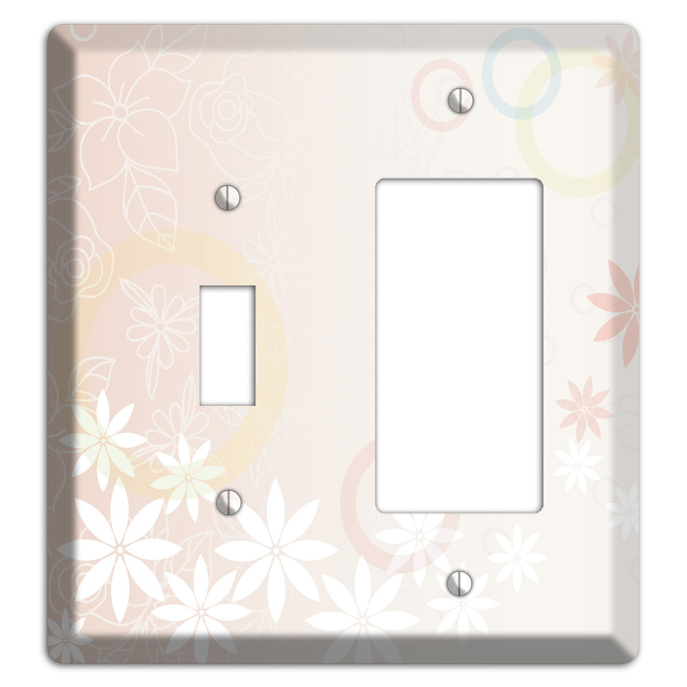 Mauve Floral Toggle / Rocker Wallplate
