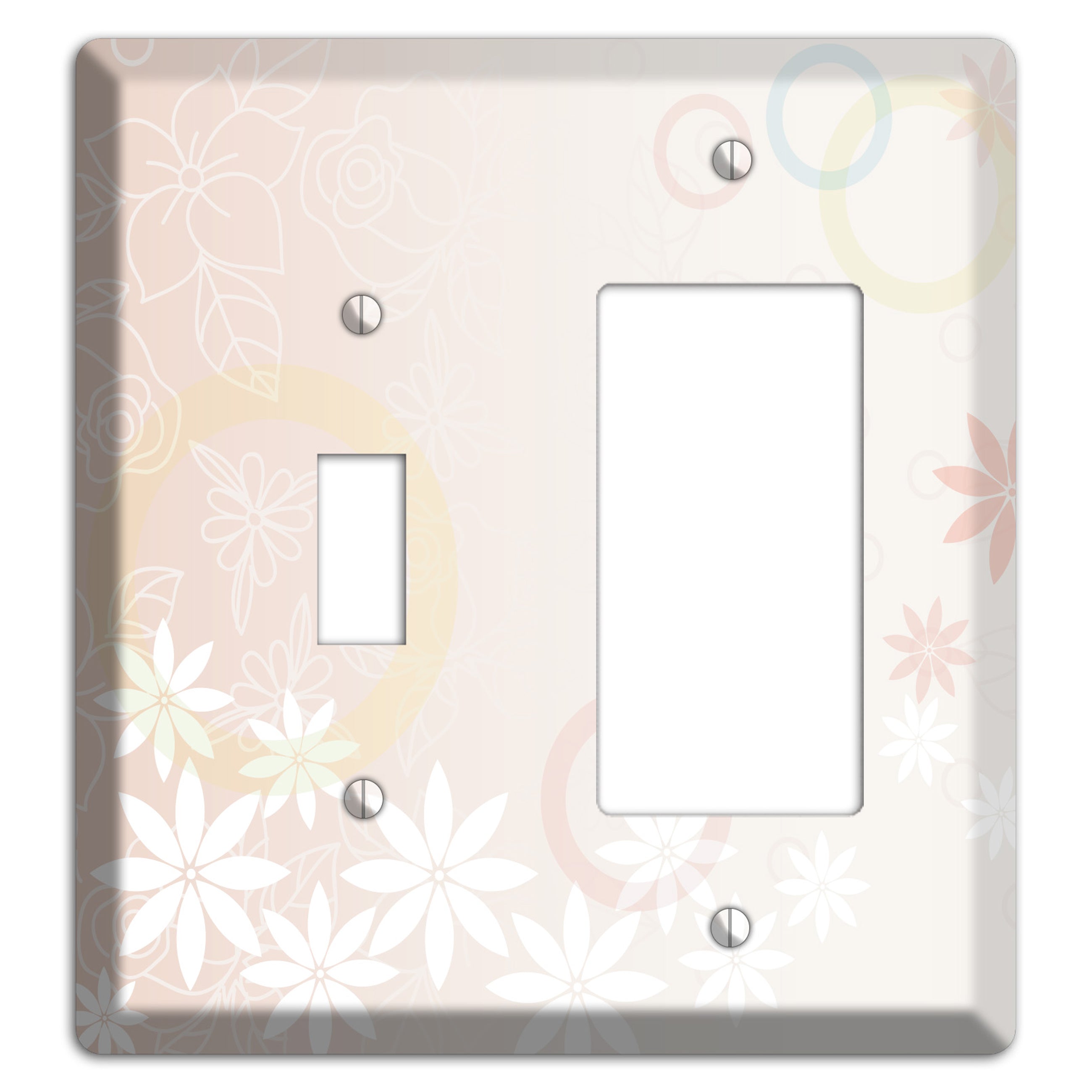 Mauve Floral Toggle / Rocker Wallplate