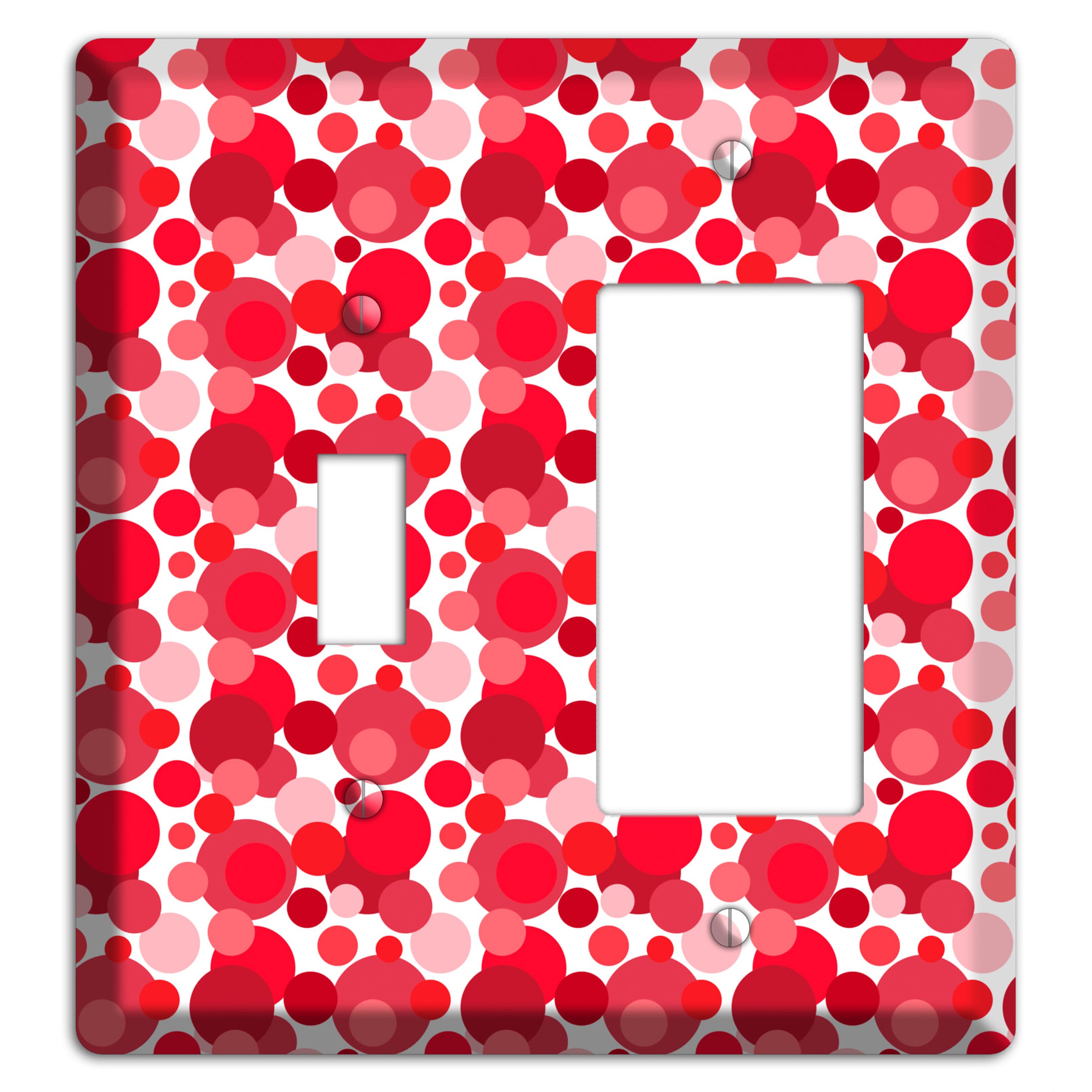 Multi Red Bubble Dots Toggle / Rocker Wallplate