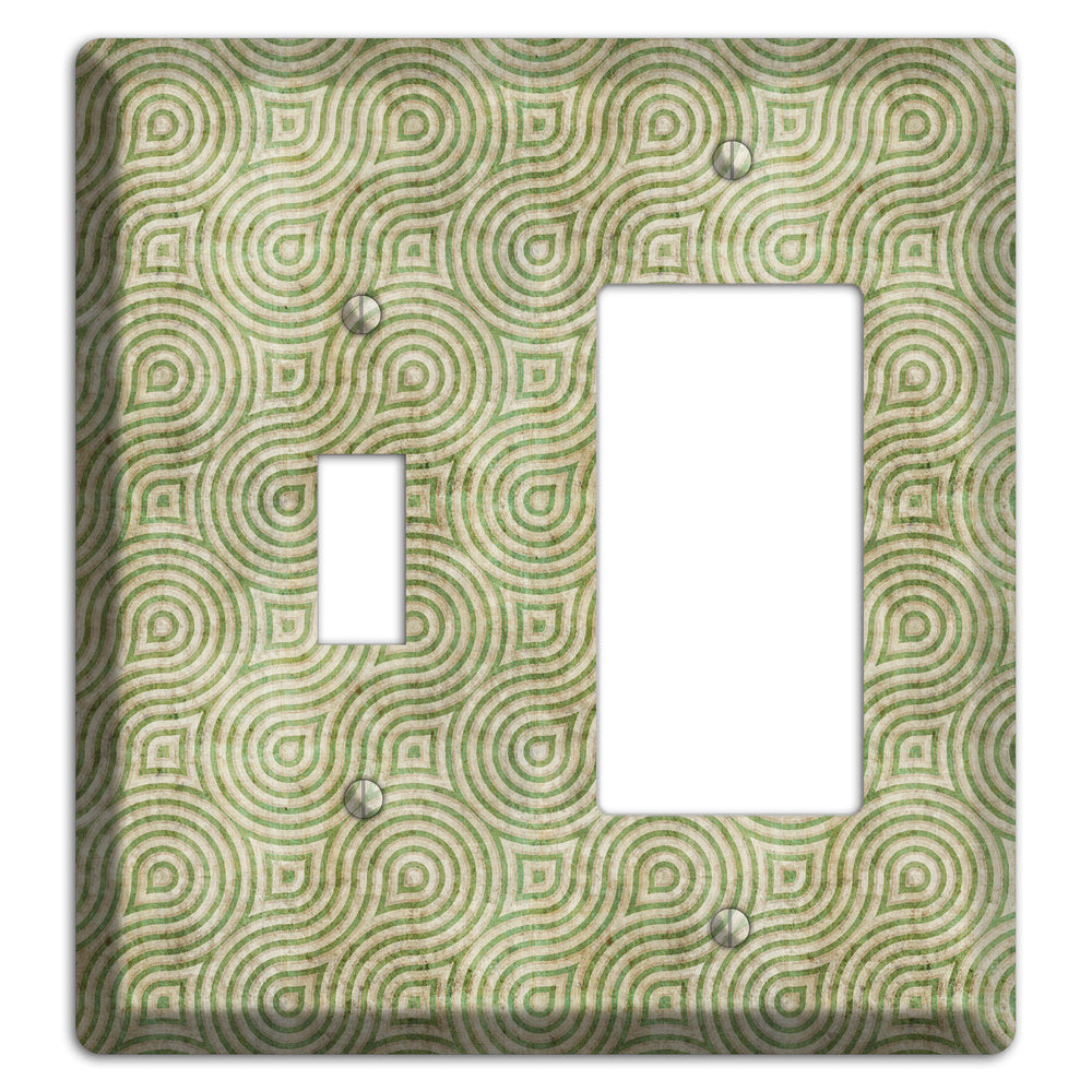 Light Green Swirl Toggle / Rocker Wallplate