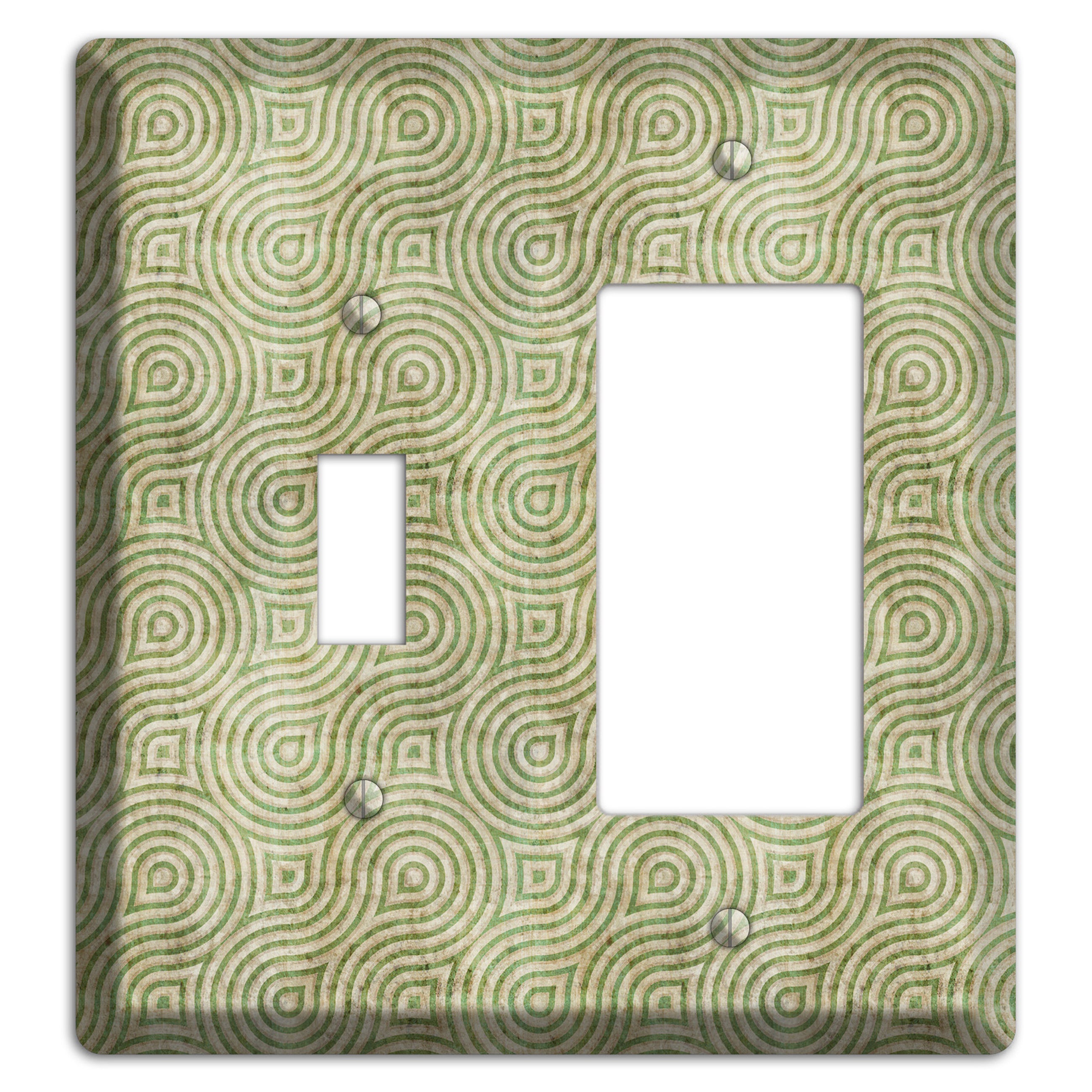 Light Green Swirl Toggle / Rocker Wallplate