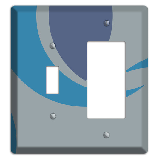 Grey and Blue Abstract Toggle / Rocker Wallplate