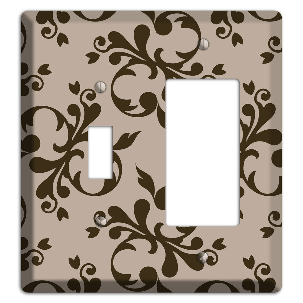 Beige Victorian Toile Toggle / Rocker Wallplate
