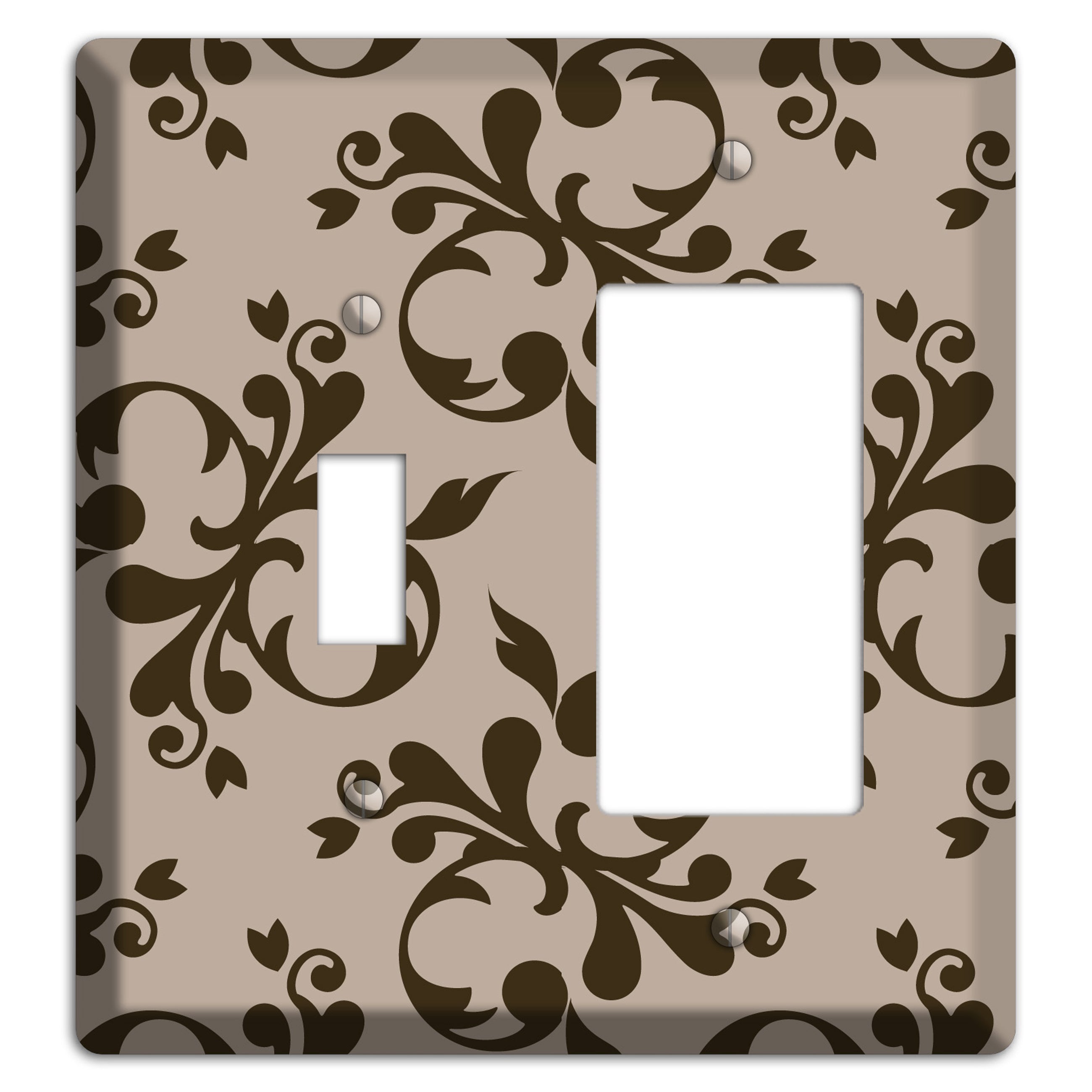 Beige Victorian Toile Toggle / Rocker Wallplate