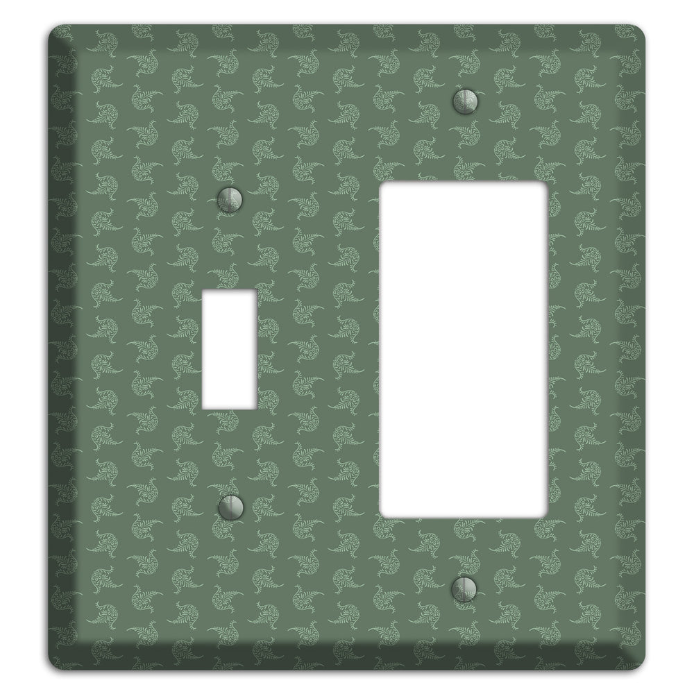 Moss Tiny Trefoil Cartouche Toggle / Rocker Wallplate