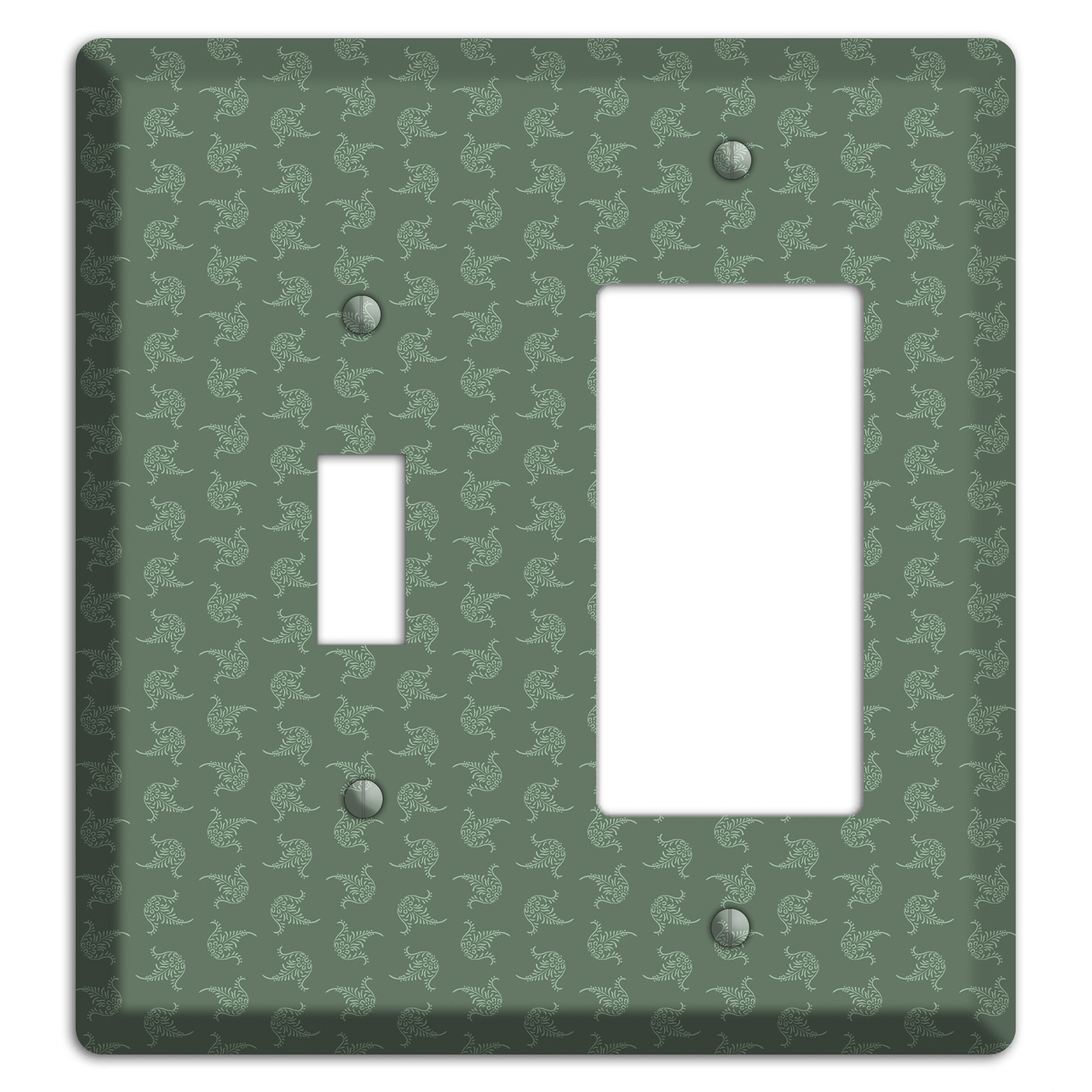 Moss Tiny Trefoil Cartouche Toggle / Rocker Wallplate