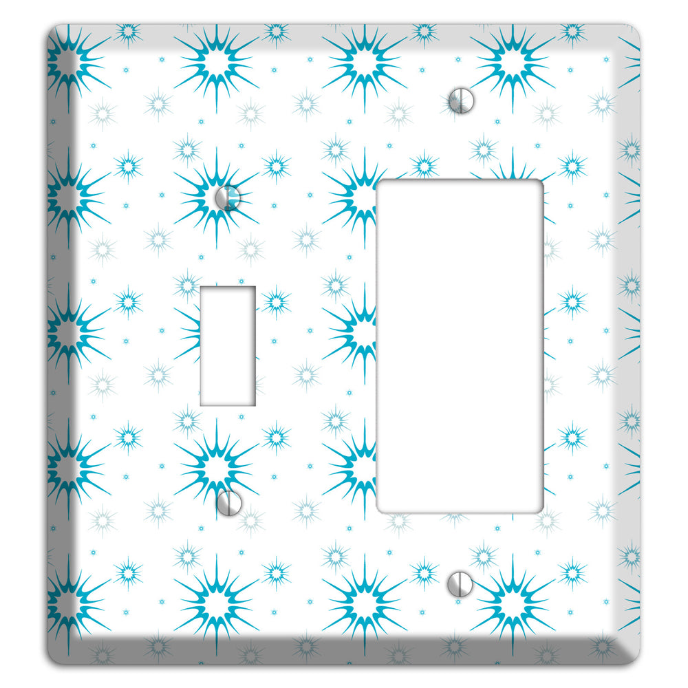 Blue Retro Burst Toggle / Rocker Wallplate
