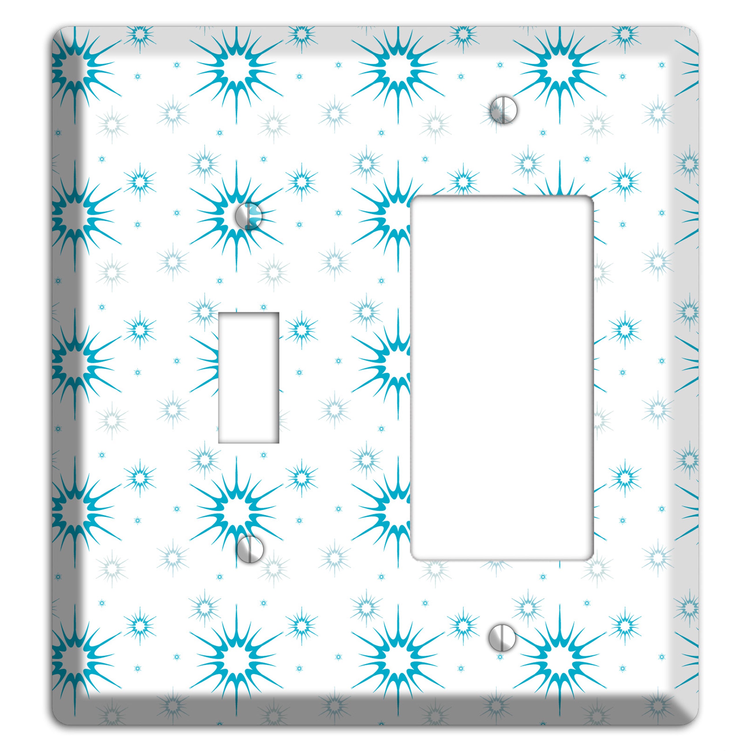 Blue Retro Burst Toggle / Rocker Wallplate