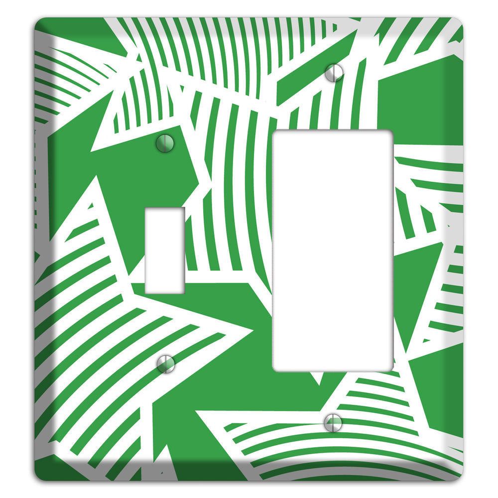 Green with Large White Stars Toggle / Rocker Wallplate