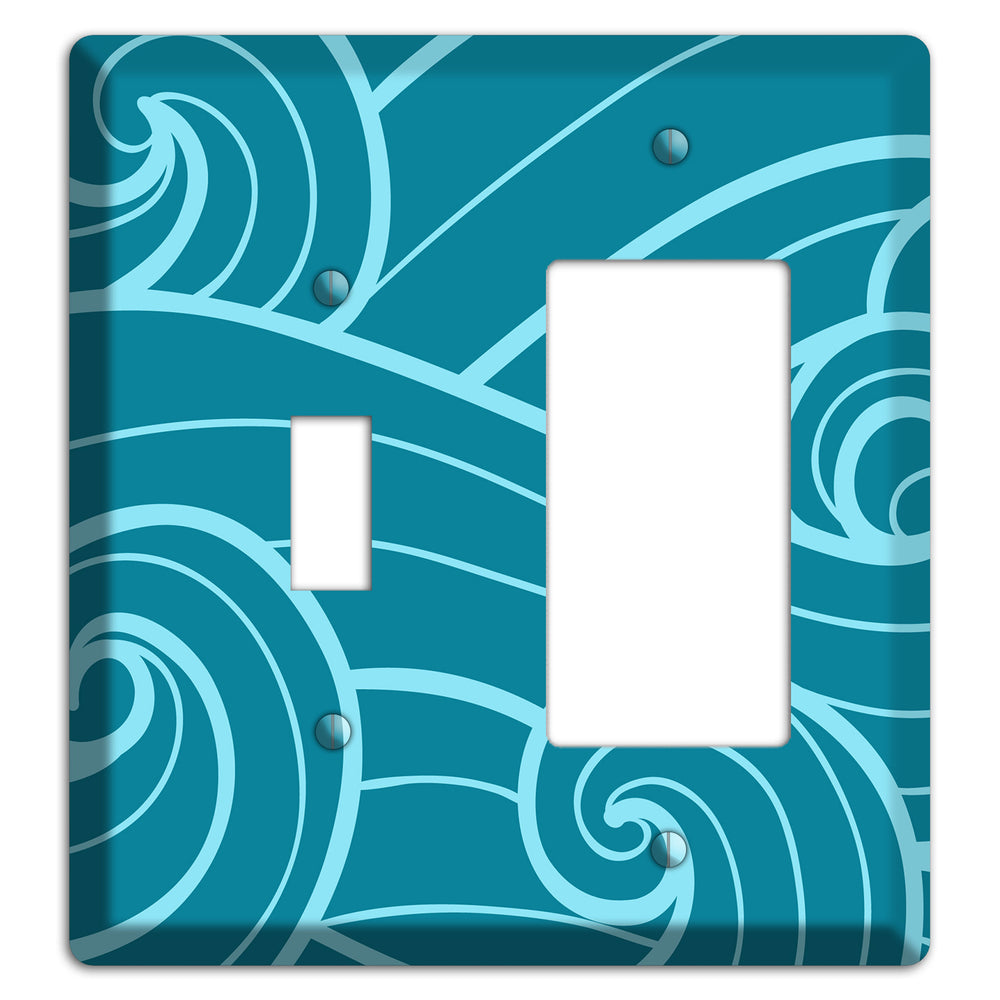 Abstract Curl Turquois Toggle / Rocker Wallplate