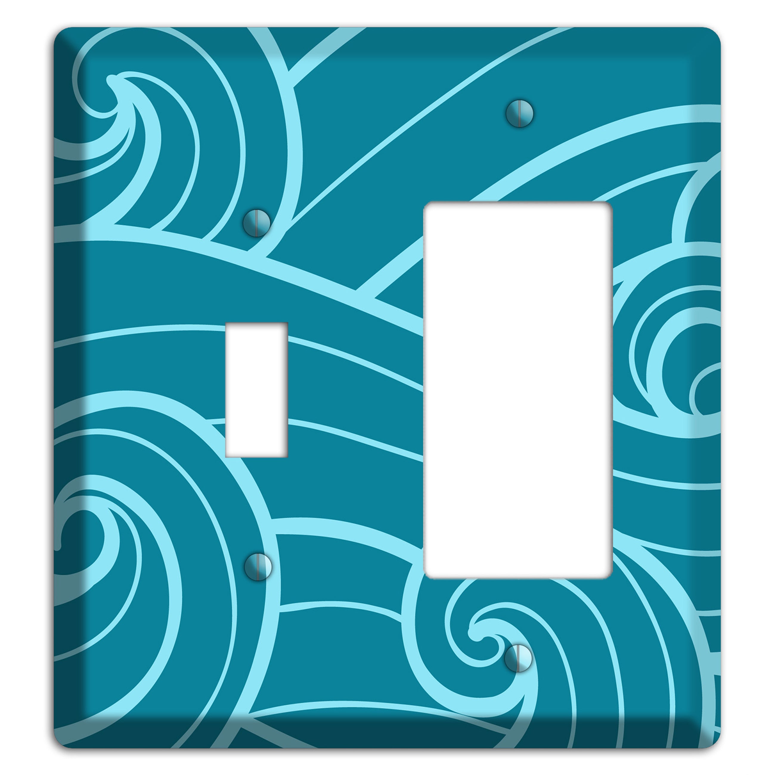 Abstract Curl Turquois Toggle / Rocker Wallplate