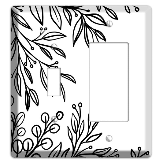 Hand-Drawn Floral 1 Toggle / Rocker Wallplate