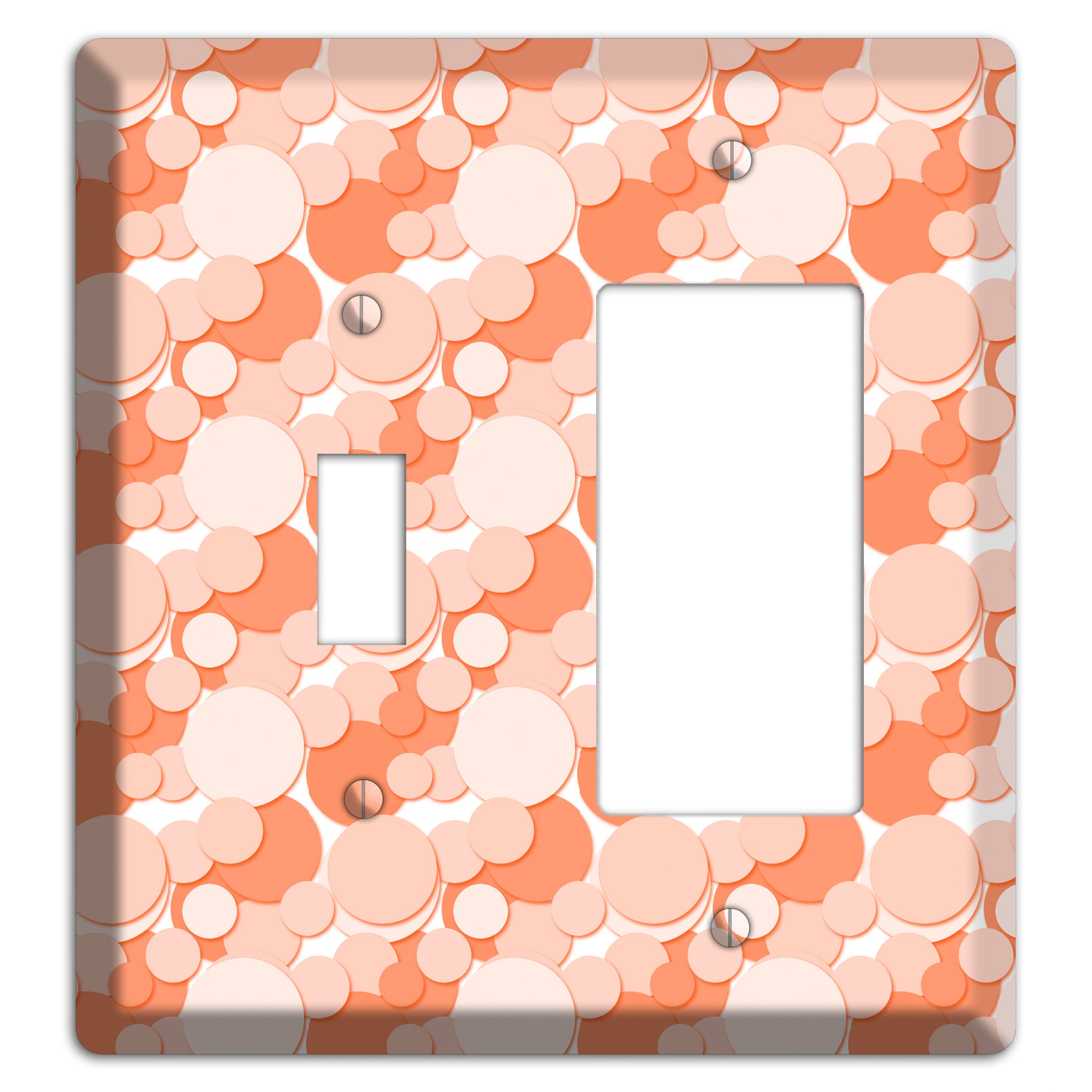 Multi Coral Bubble Dots Toggle / Rocker Wallplate