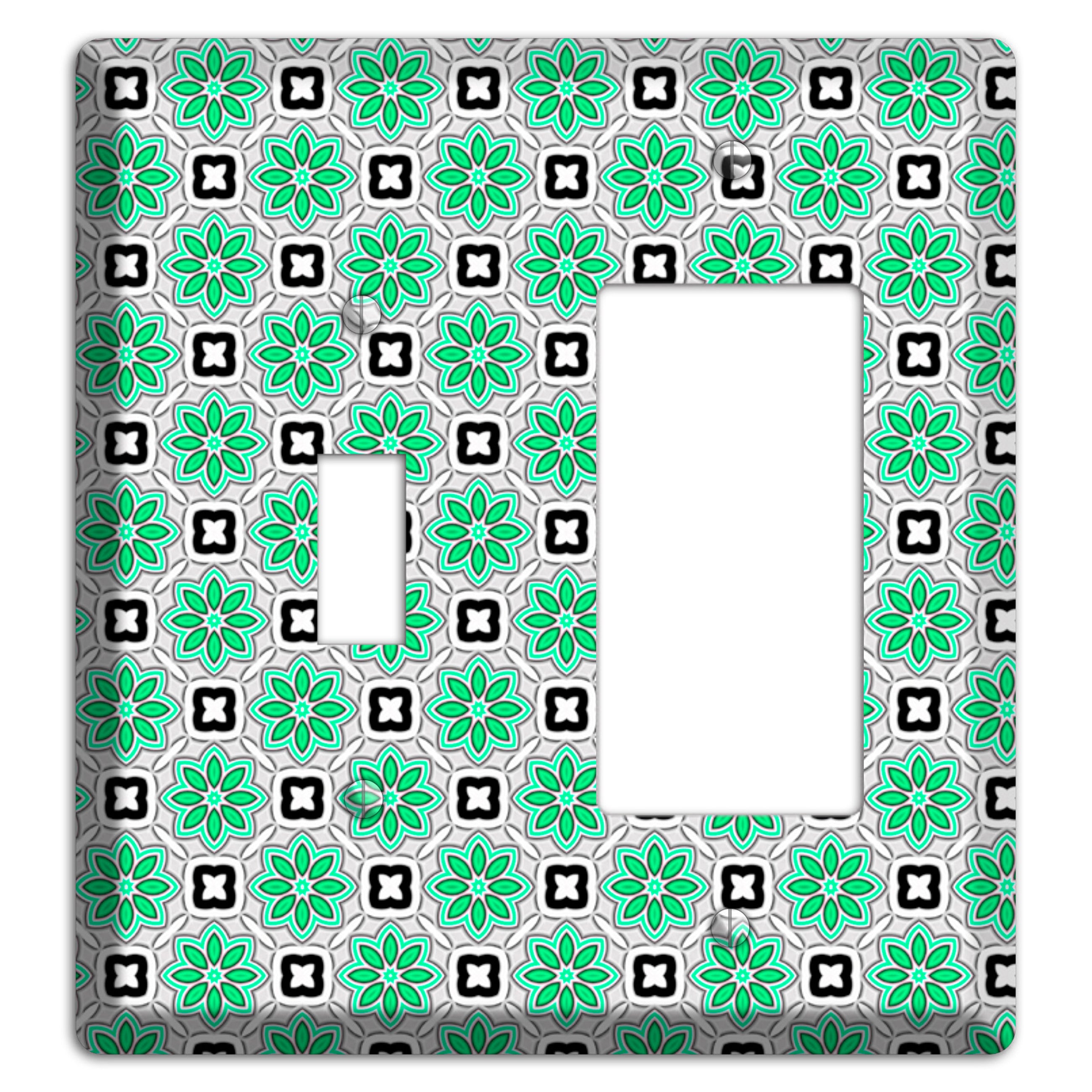 Green Foulard 6 Toggle / Rocker Wallplate